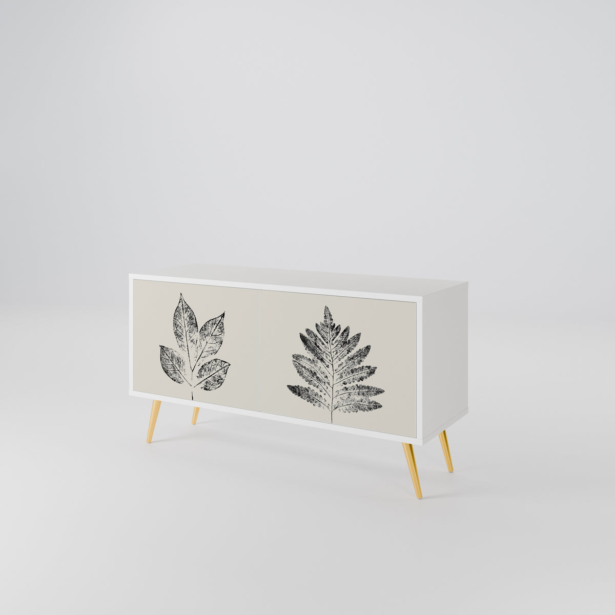 LEAFY STAMPS Mueble de TV Compacto de 2 puertas