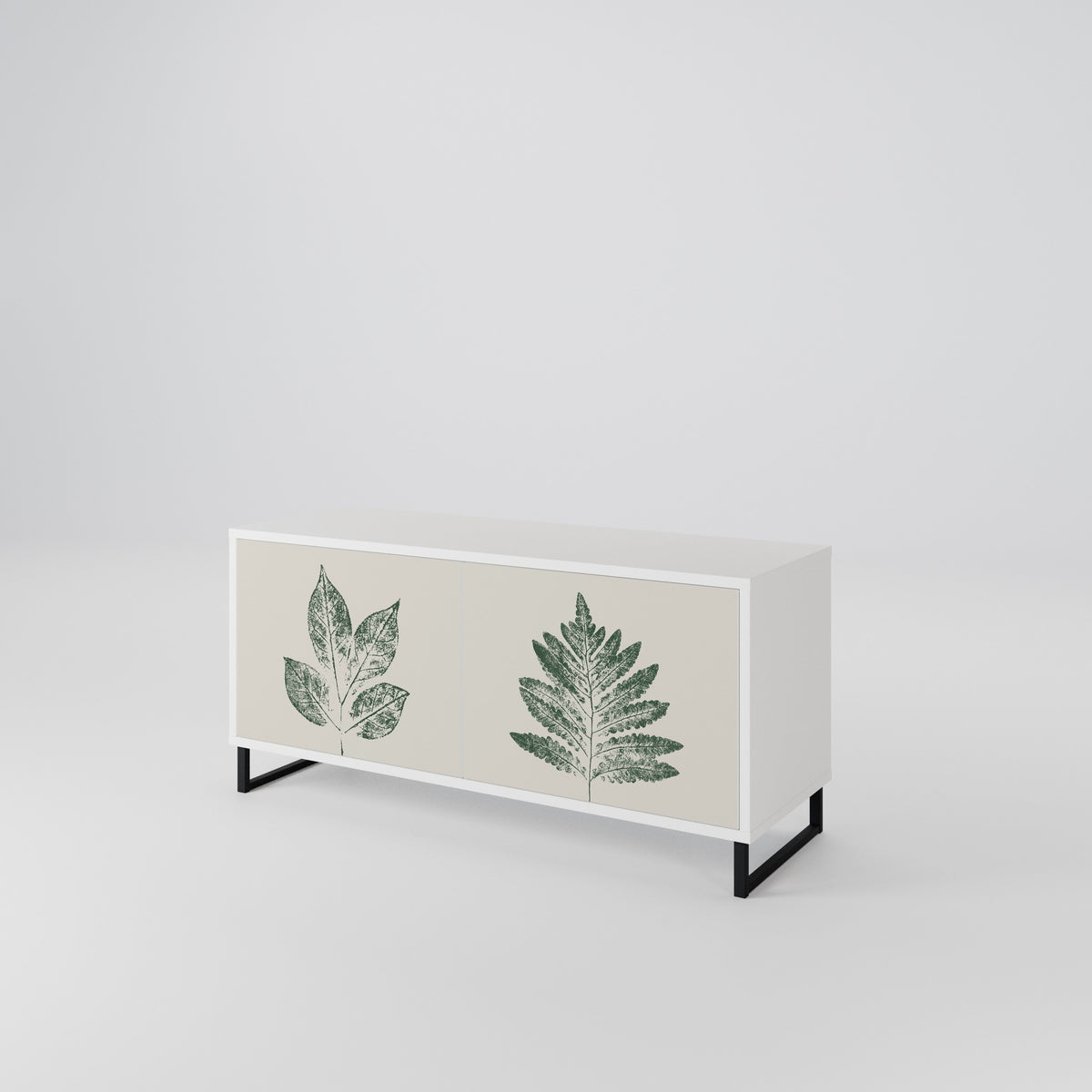 GREEN LEAFY STAMPS Mueble de TV Compacto de 2 puertas