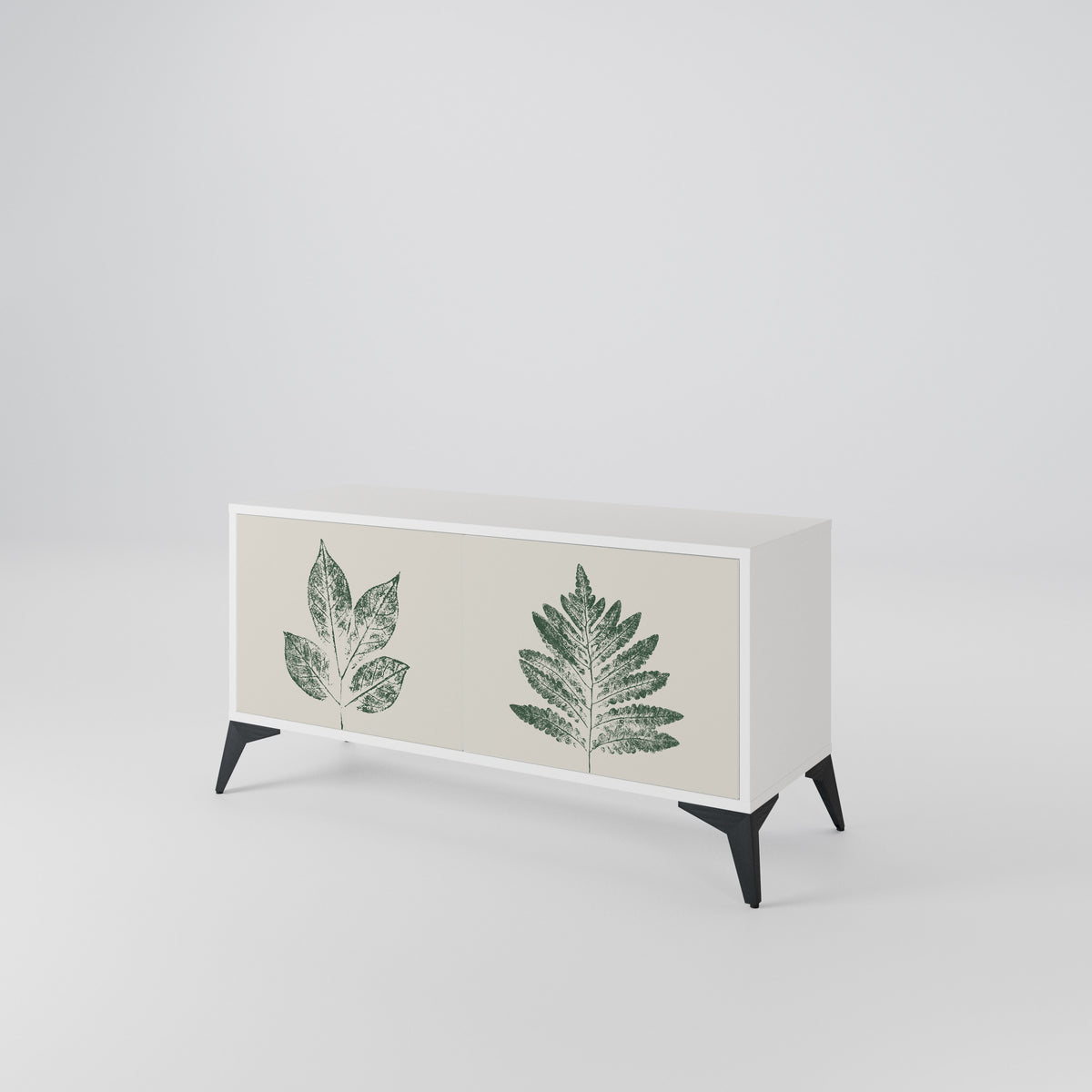 GREEN LEAFY STAMPS Mueble de TV Compacto de 2 puertas