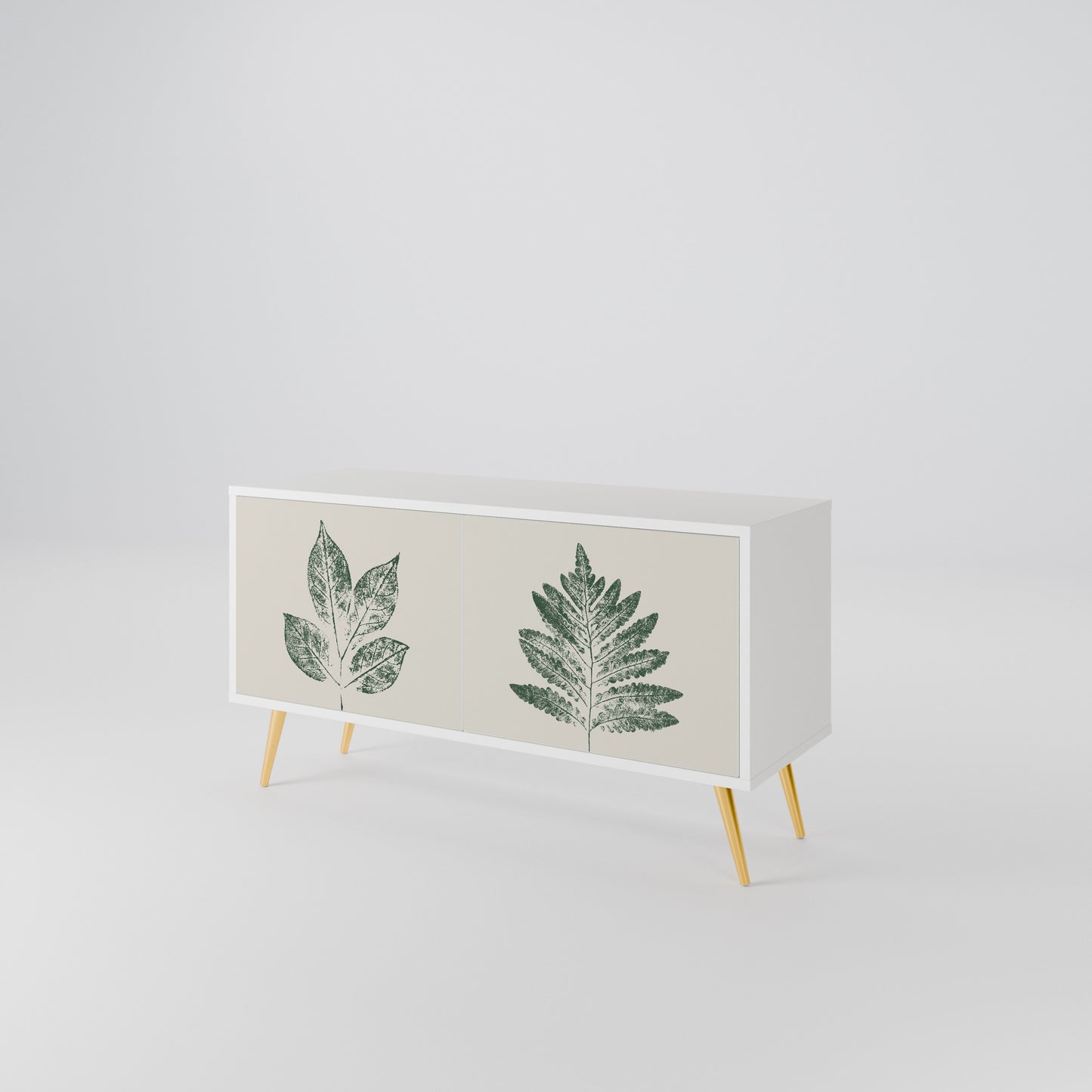 GREEN LEAFY STAMPS Mueble de TV Compacto de 2 puertas