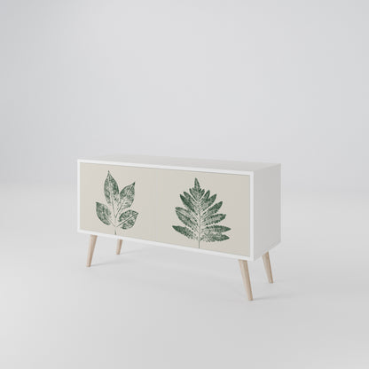 GREEN LEAFY STAMPS Mueble de TV Compacto de 2 puertas