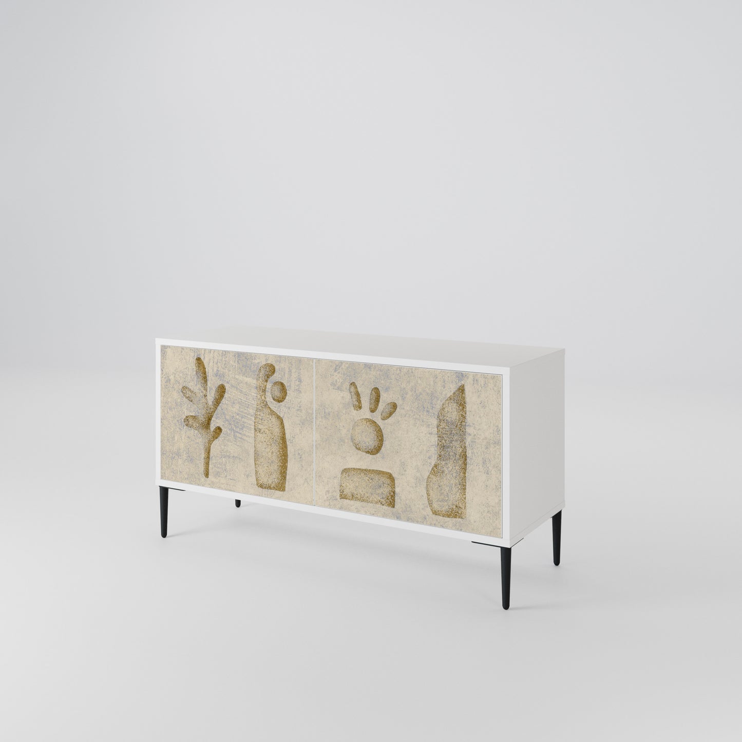 SAND SCULPTURES Mueble de TV Compacto de 2 puertas