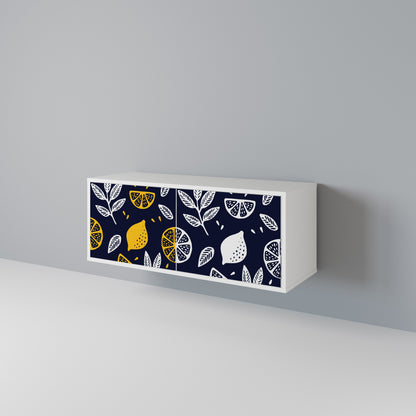 CITRUS BLACK AND WHITE Mueble de TV Compacto de 2 puertas