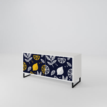 CITRUS BLACK AND WHITE Mueble de TV Compacto de 2 puertas