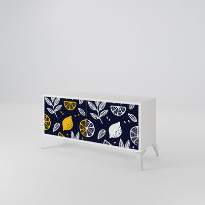 CITRUS BLACK AND WHITE Mueble de TV Compacto de 2 puertas