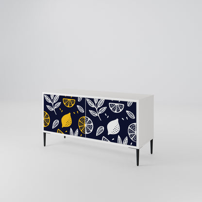 CITRUS BLACK AND WHITE Mueble de TV Compacto de 2 puertas