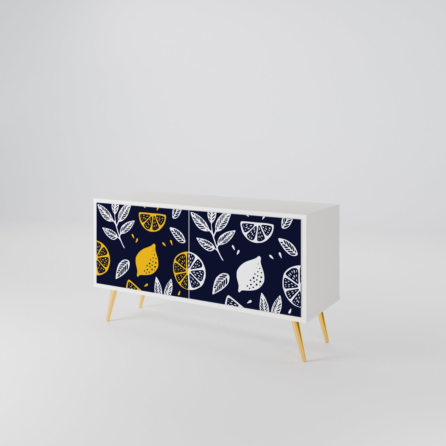 CITRUS BLACK AND WHITE Mueble de TV Compacto de 2 puertas