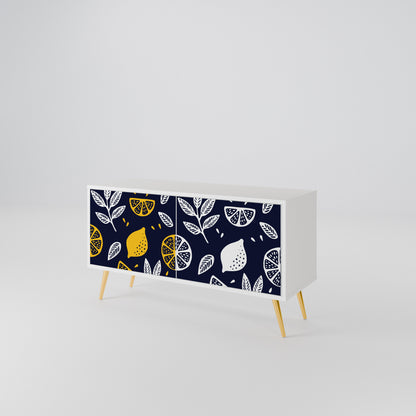 CITRUS BLACK AND WHITE Mueble de TV Compacto de 2 puertas