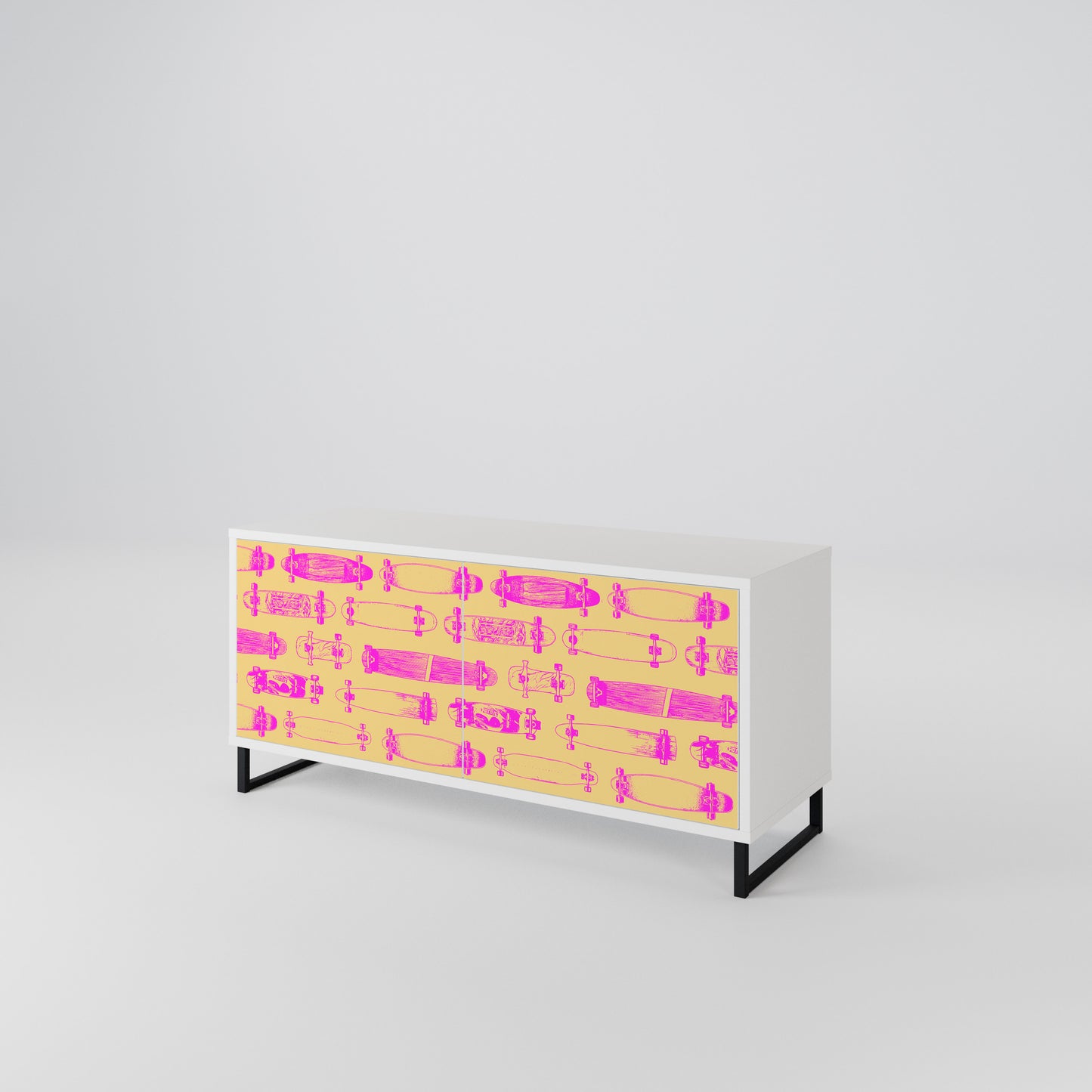 SKATEBOARD ARTISTRY Mueble de TV Compacto de 2 puertas