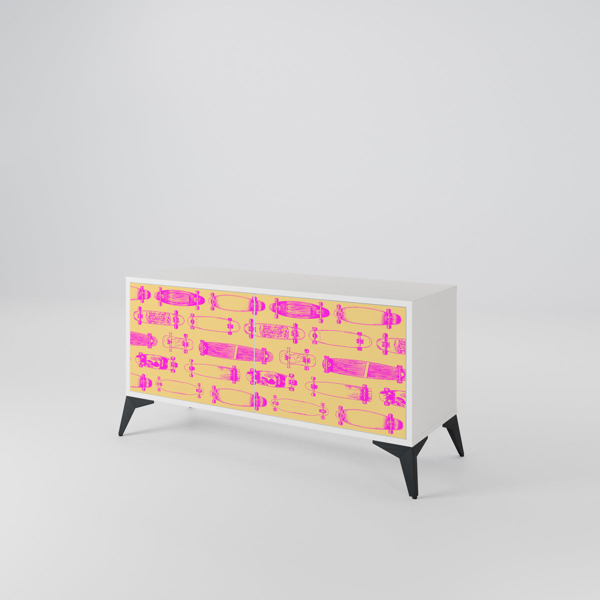 SKATEBOARD ARTISTRY Mueble de TV Compacto de 2 puertas