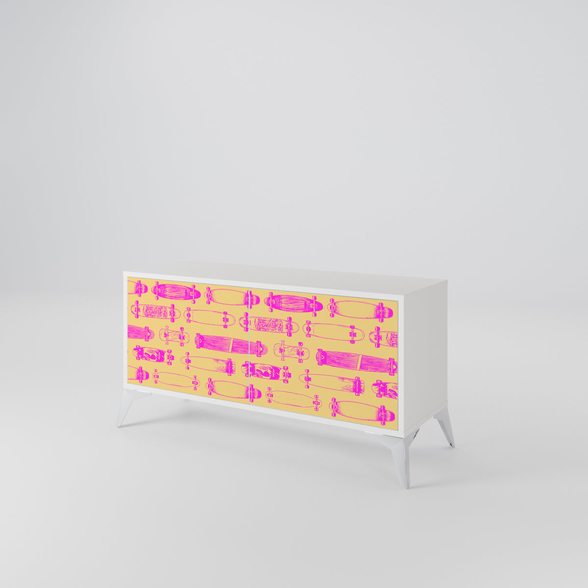 SKATEBOARD ARTISTRY Mueble de TV Compacto de 2 puertas