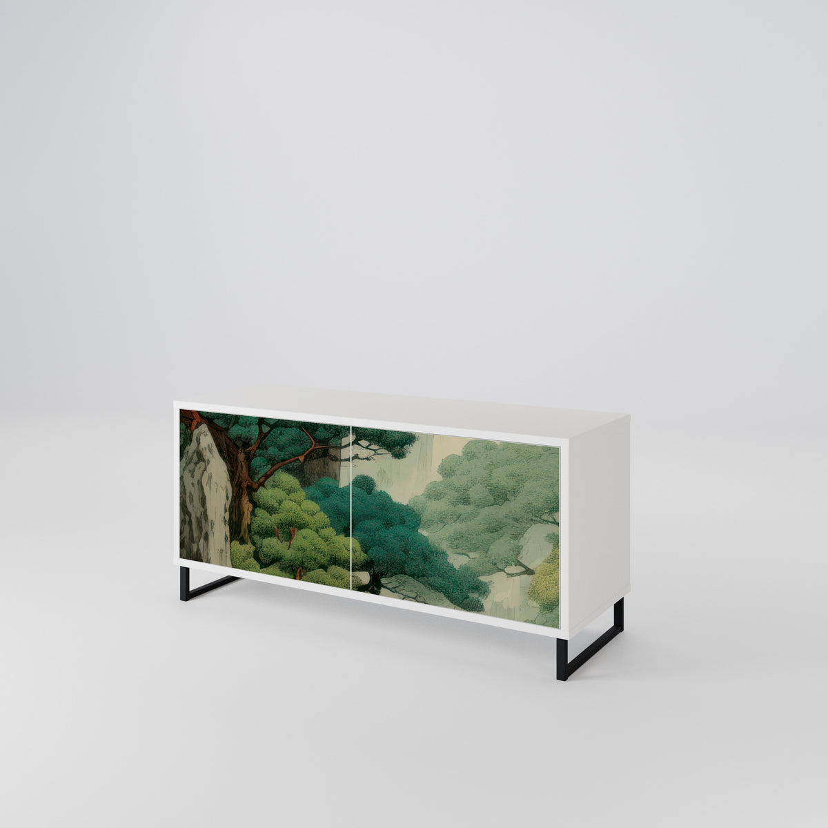VERDURE ABYSS Mueble de TV Compacto de 2 puertas