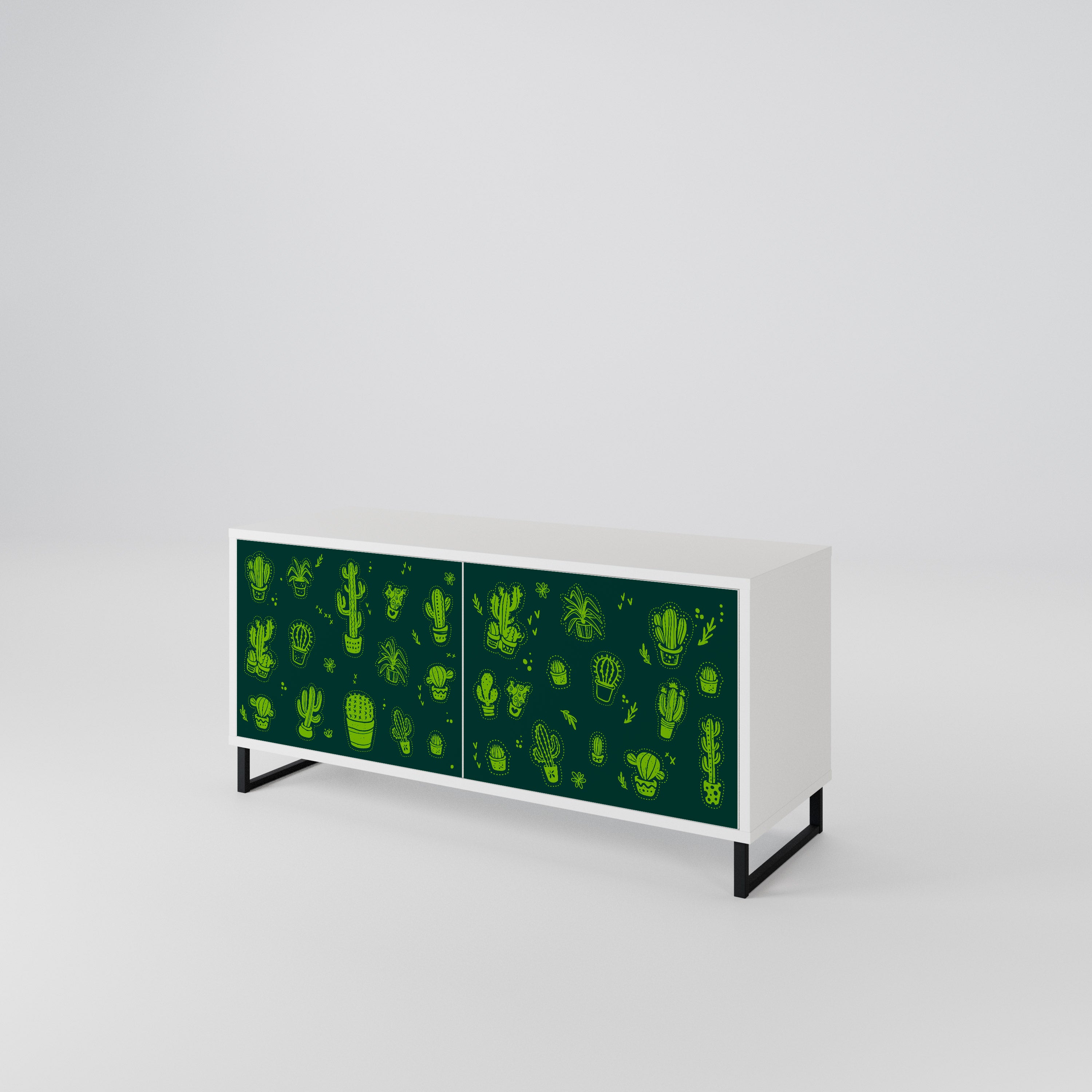 DESERT GREEN Mueble de TV Compacto de 2 puertas