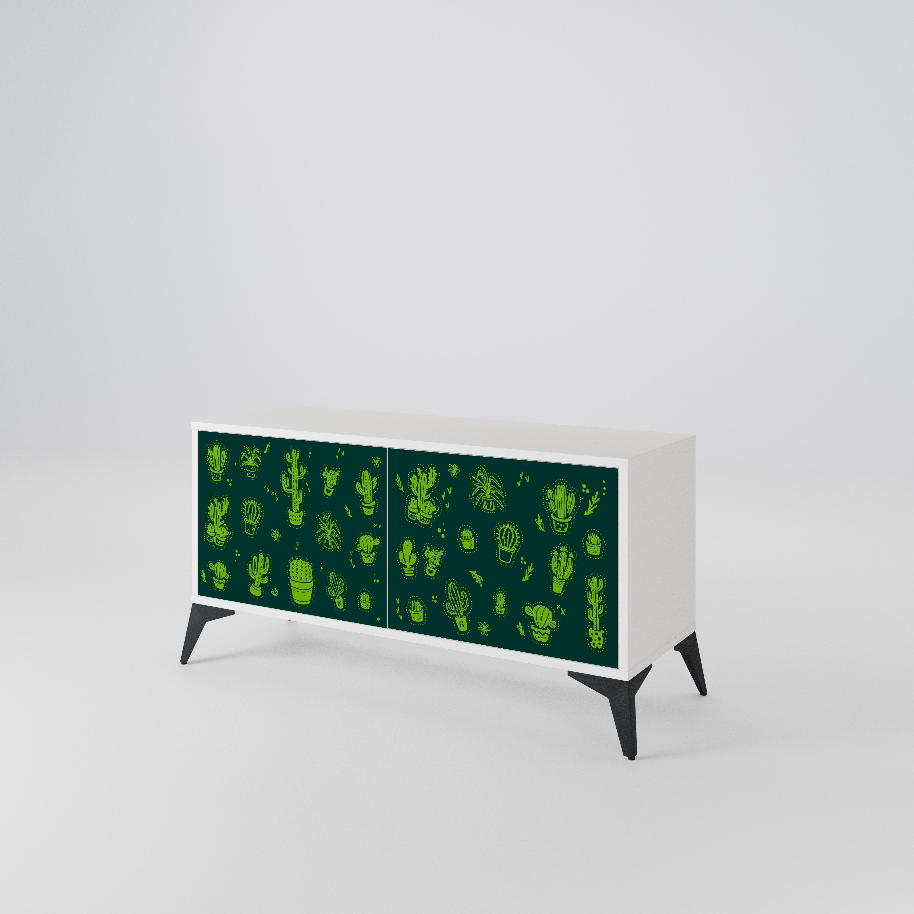 DESERT GREEN Mueble de TV Compacto de 2 puertas