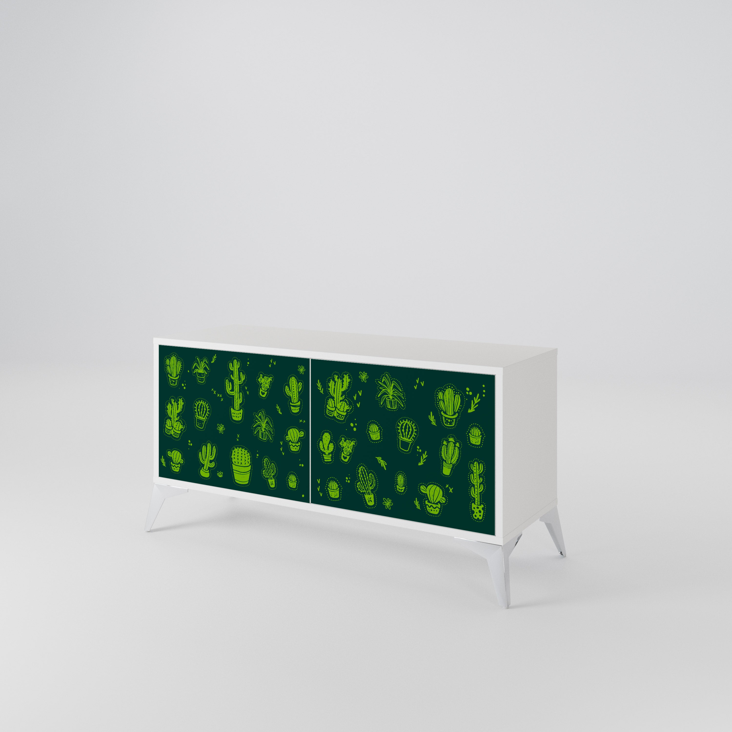 DESERT GREEN Mueble de TV Compacto de 2 puertas