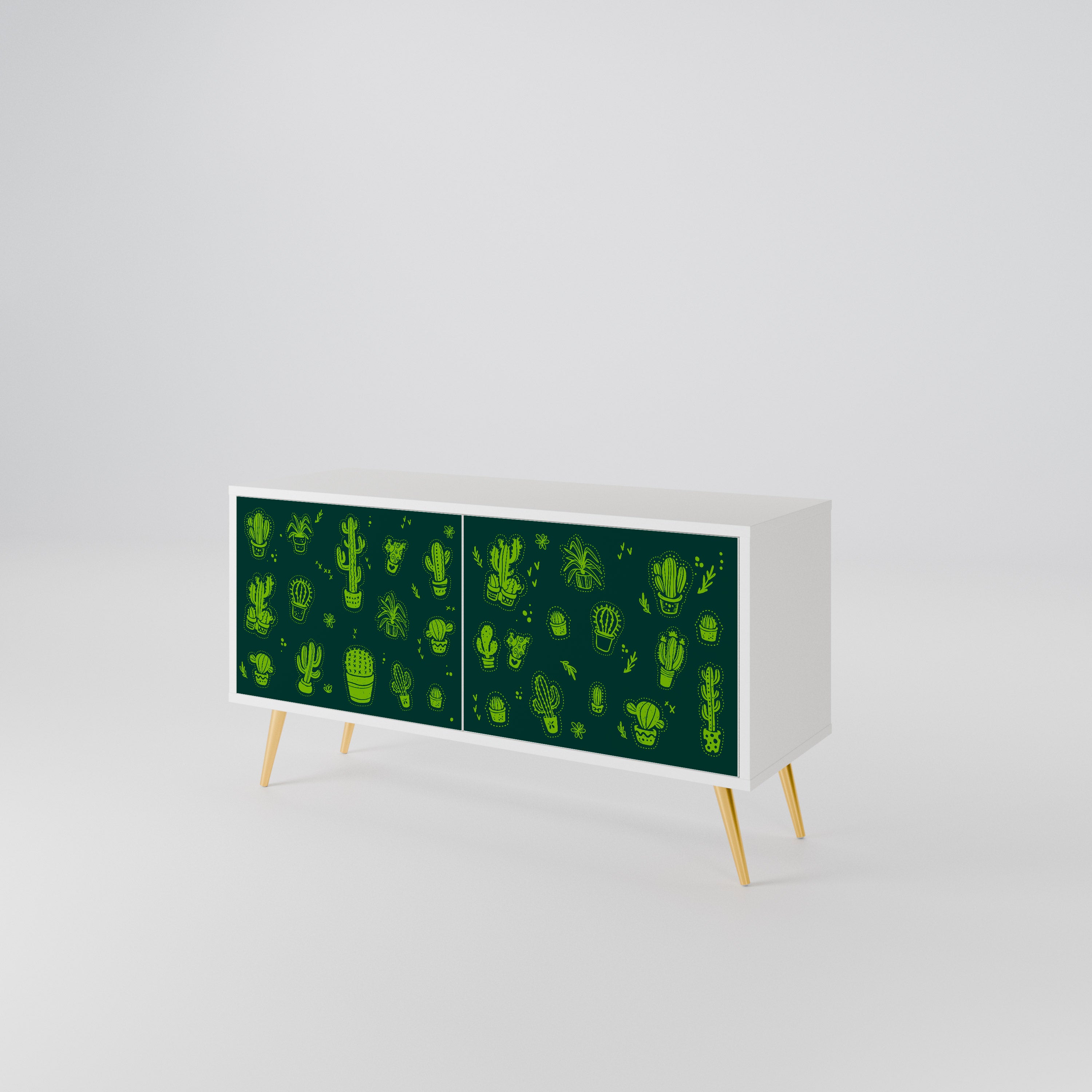 DESERT GREEN Mueble de TV Compacto de 2 puertas