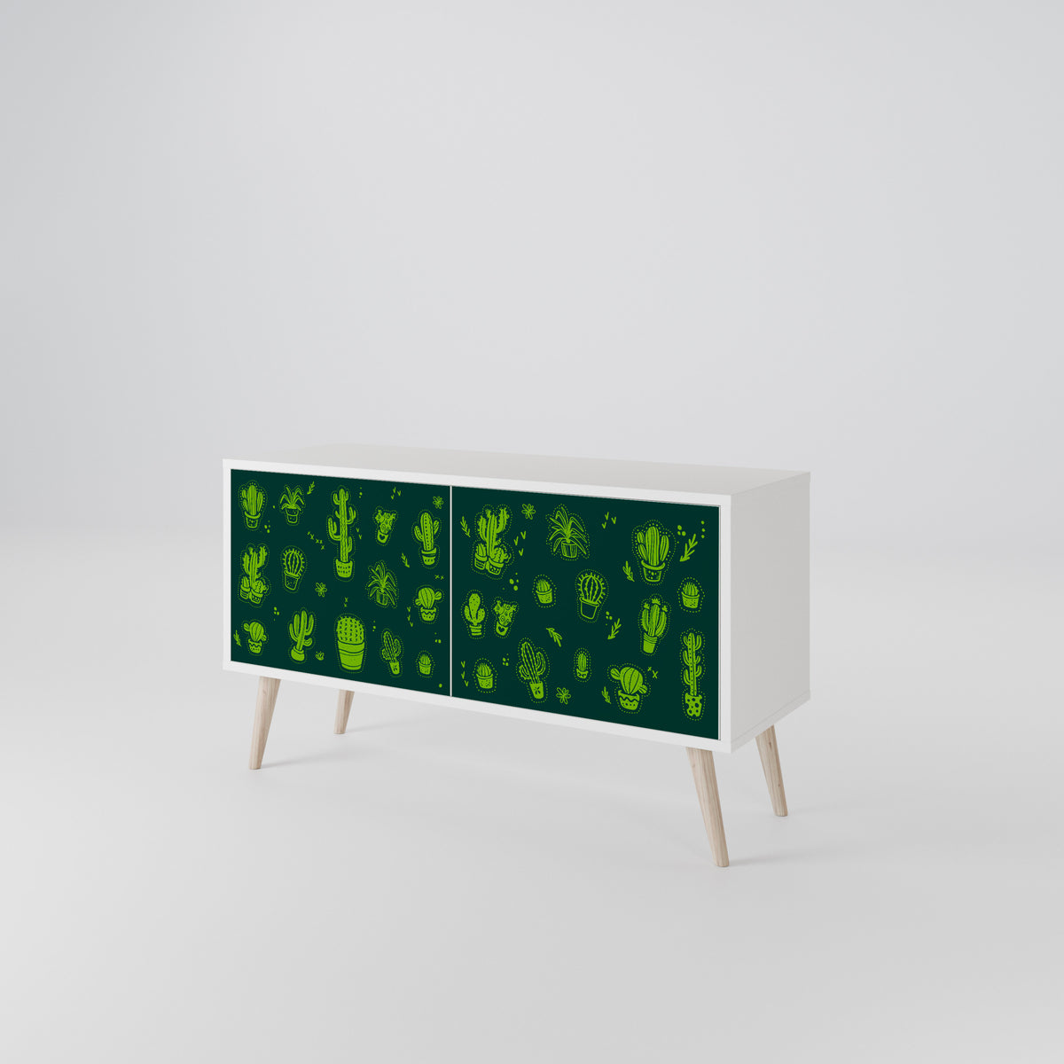 DESERT GREEN Mueble de TV Compacto de 2 puertas