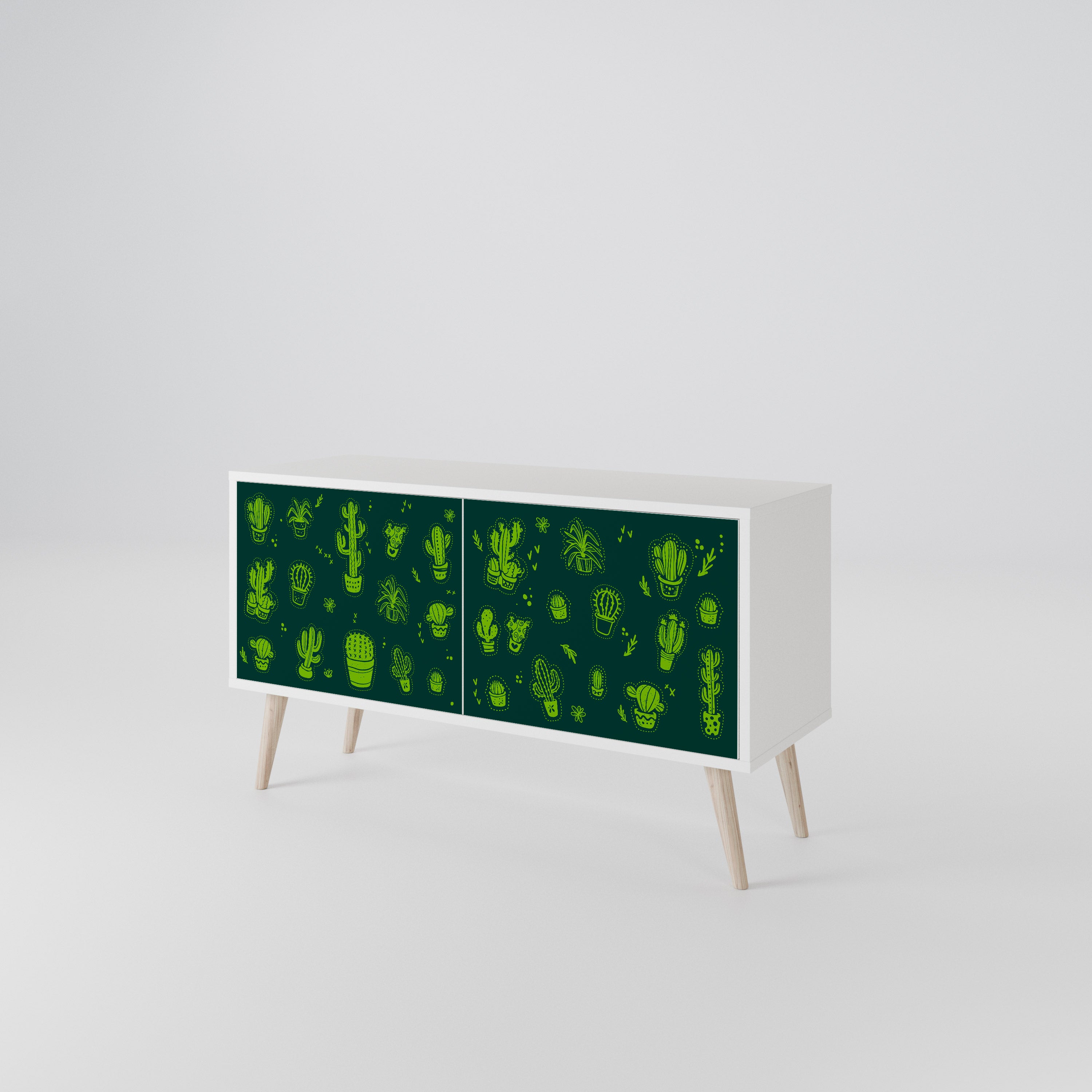 DESERT GREEN Mueble de TV Compacto de 2 puertas