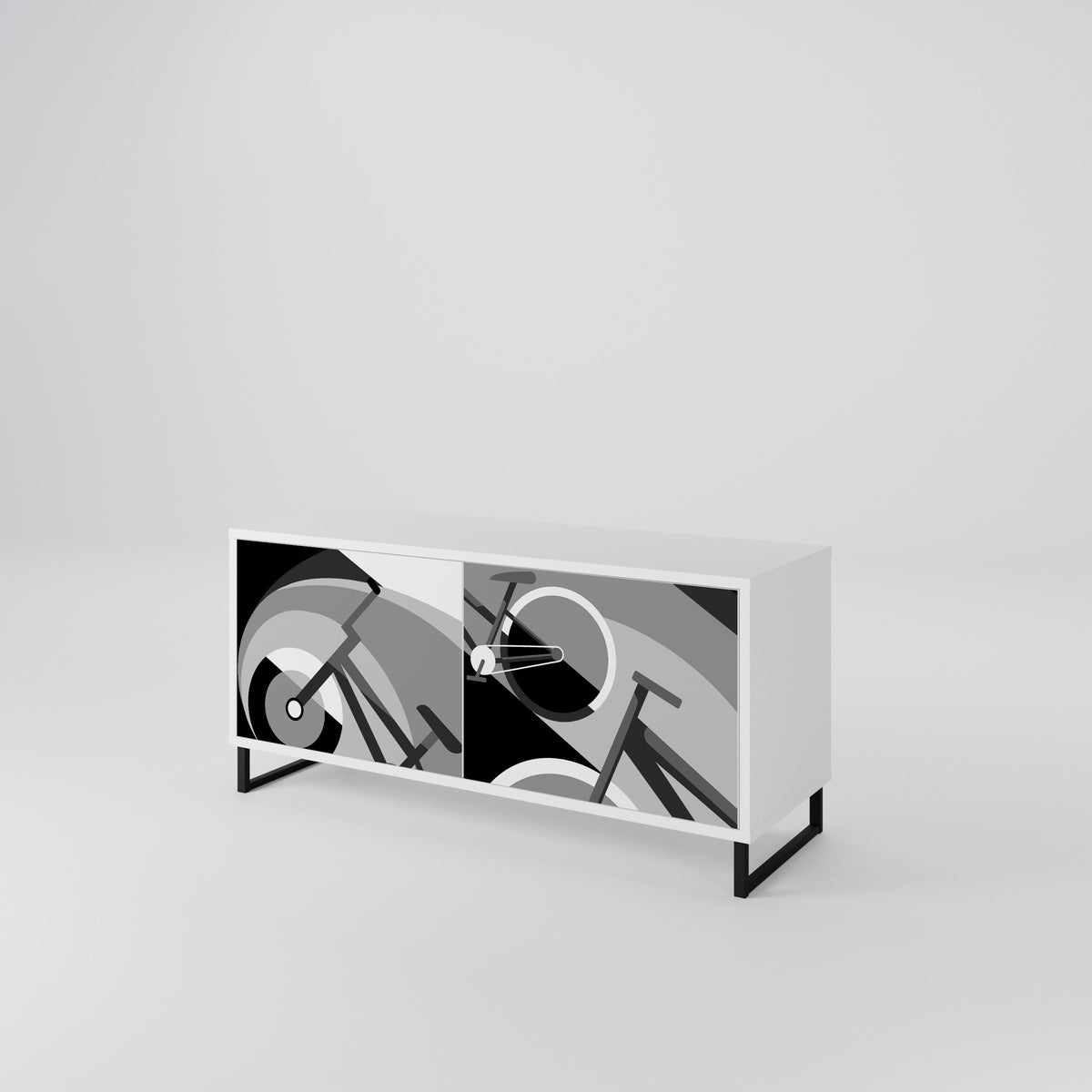 BIKE ENERGY Mueble de TV Compacto de 2 puertas