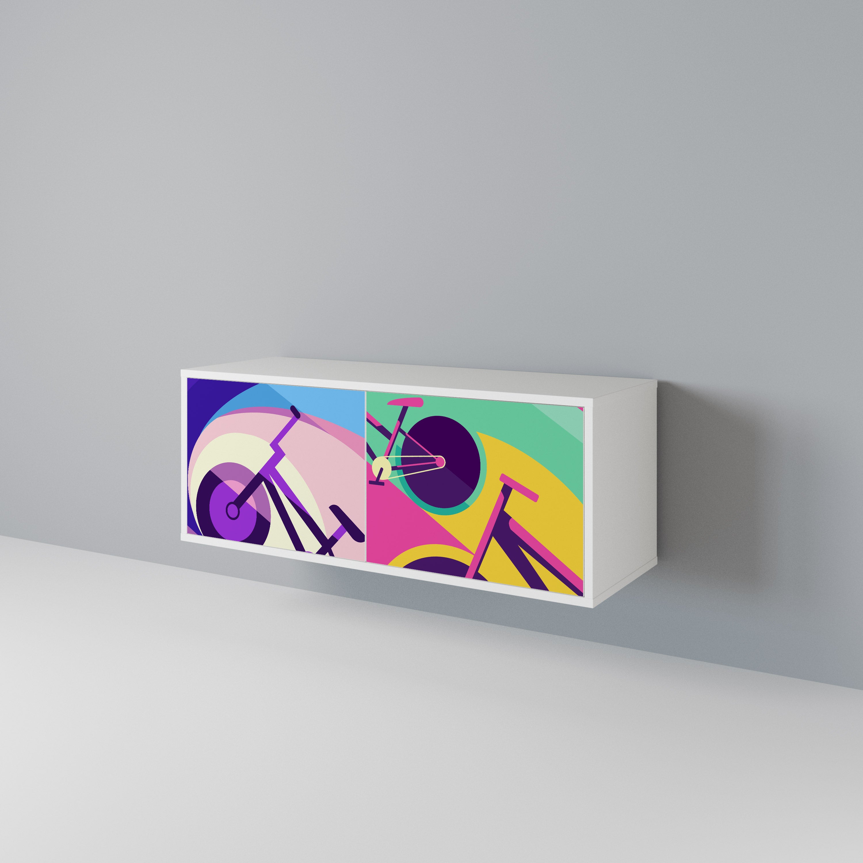 BIKE DREAMS Mueble de TV Compacto de 2 puertas
