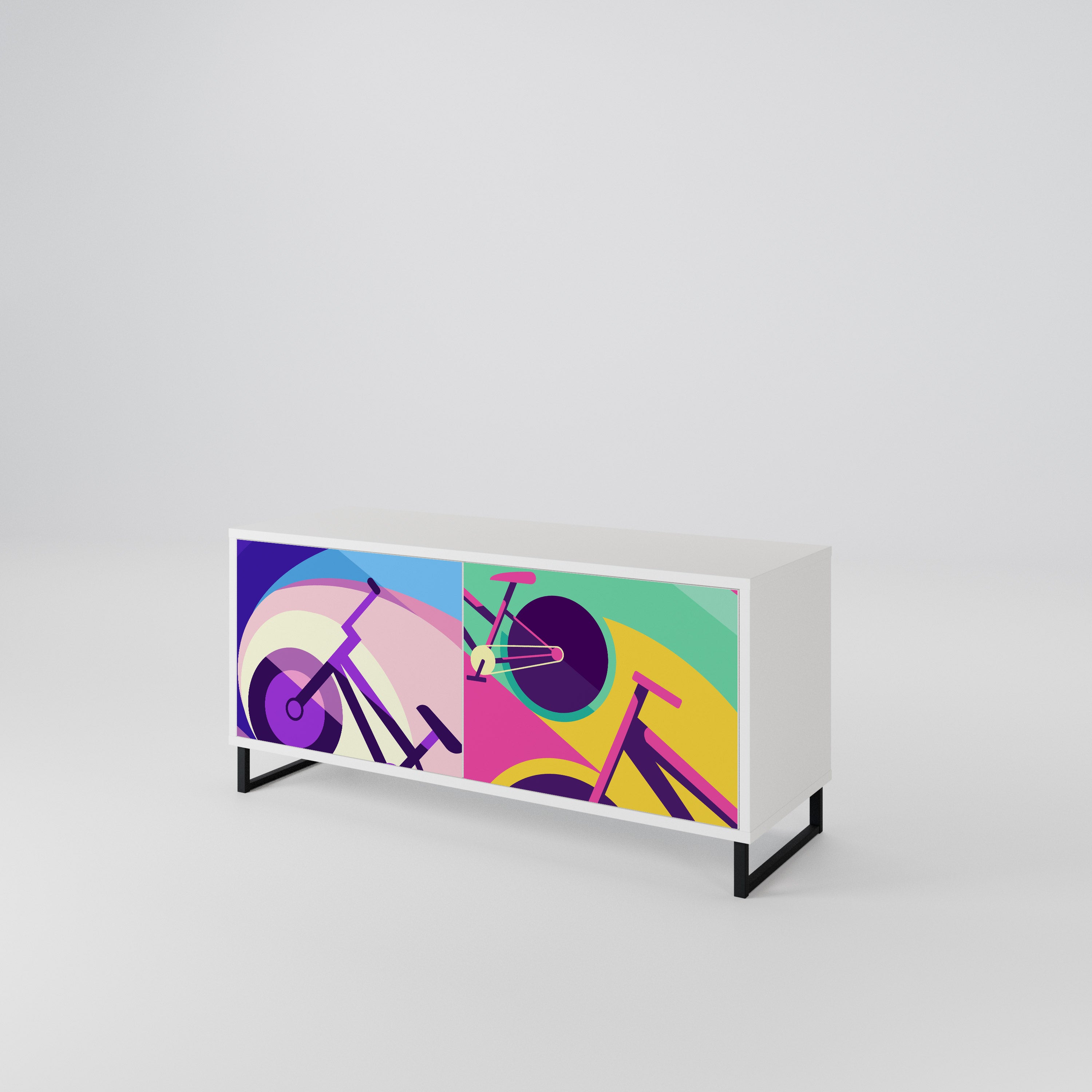 BIKE DREAMS Mueble de TV Compacto de 2 puertas