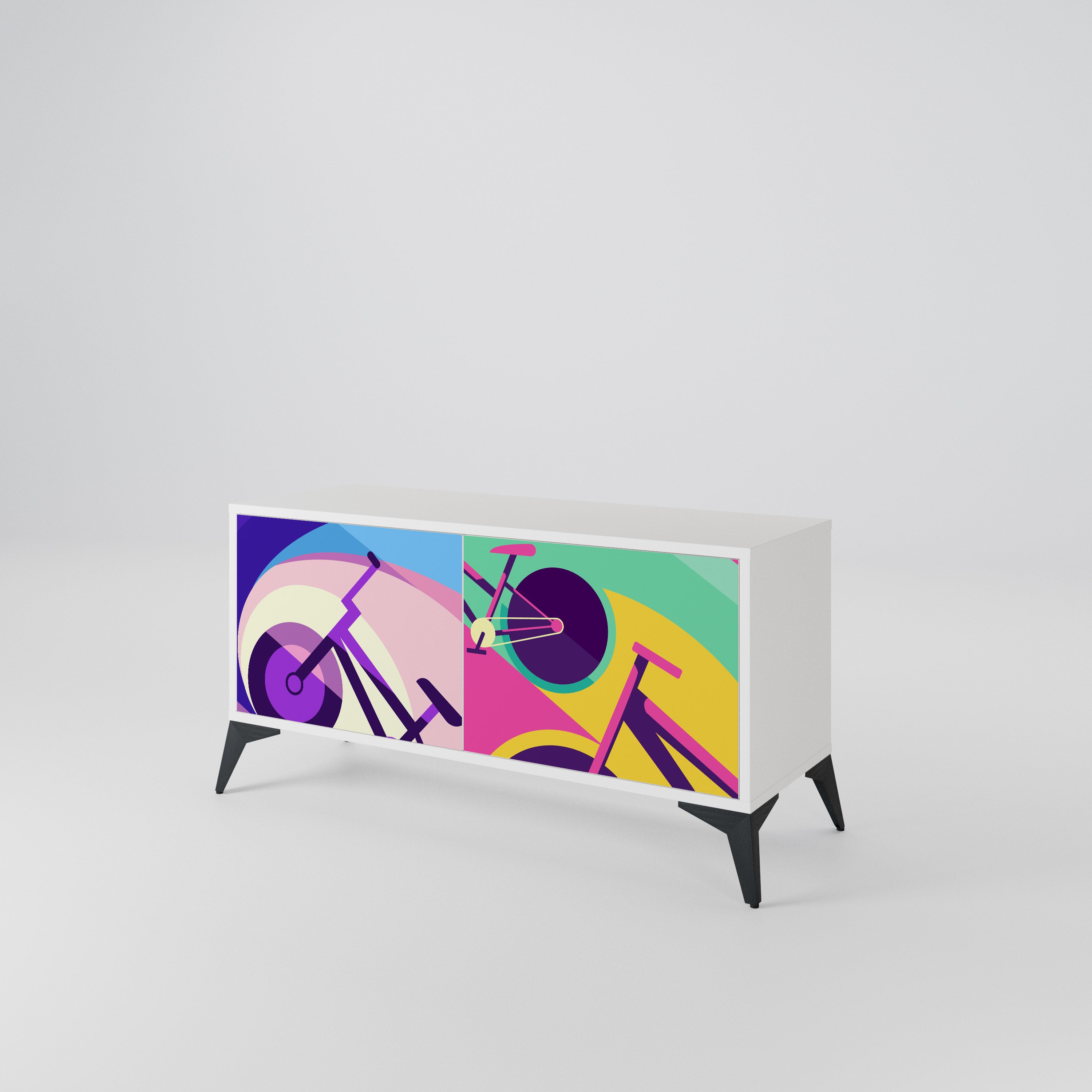 BIKE DREAMS Mueble de TV Compacto de 2 puertas