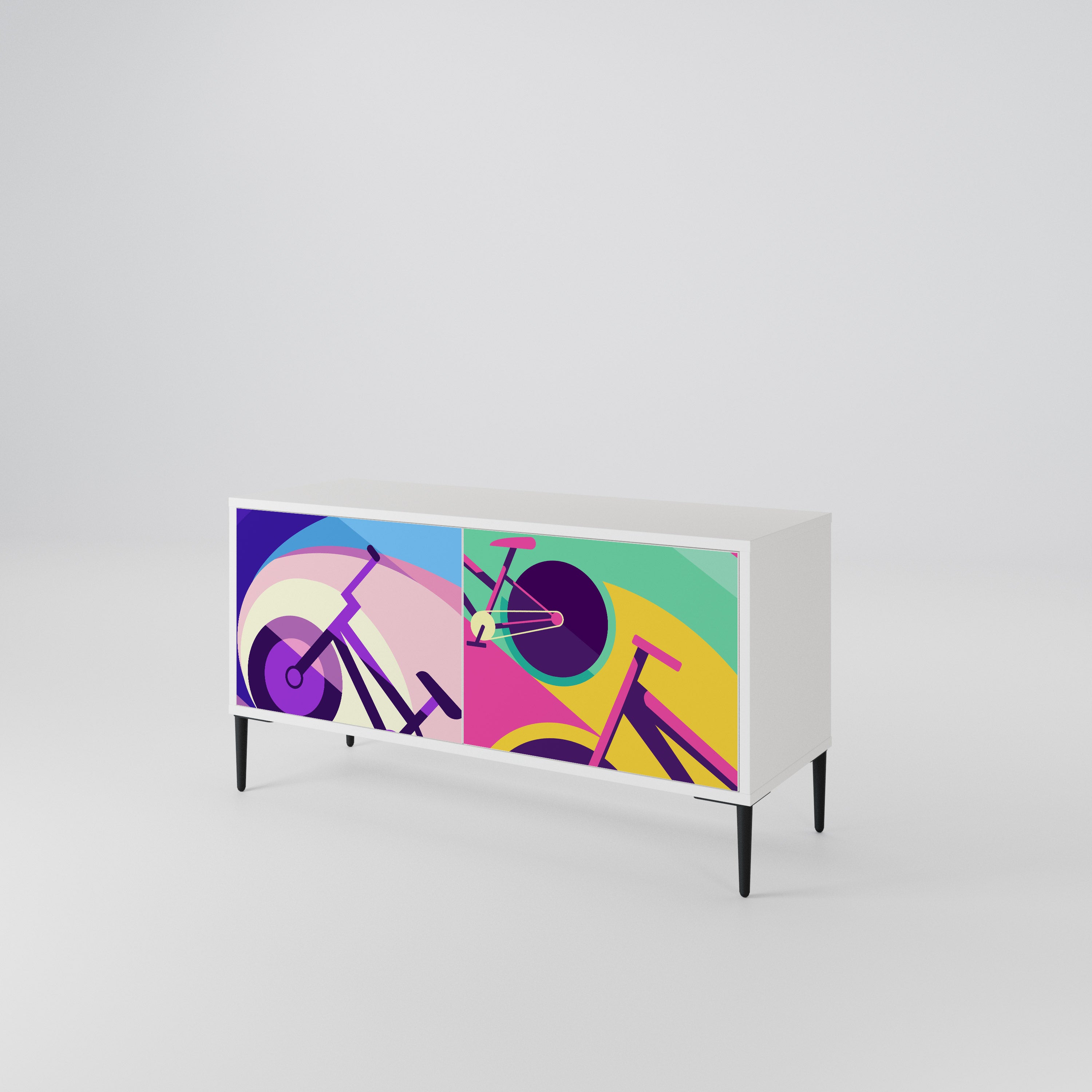 BIKE DREAMS Mueble de TV Compacto de 2 puertas