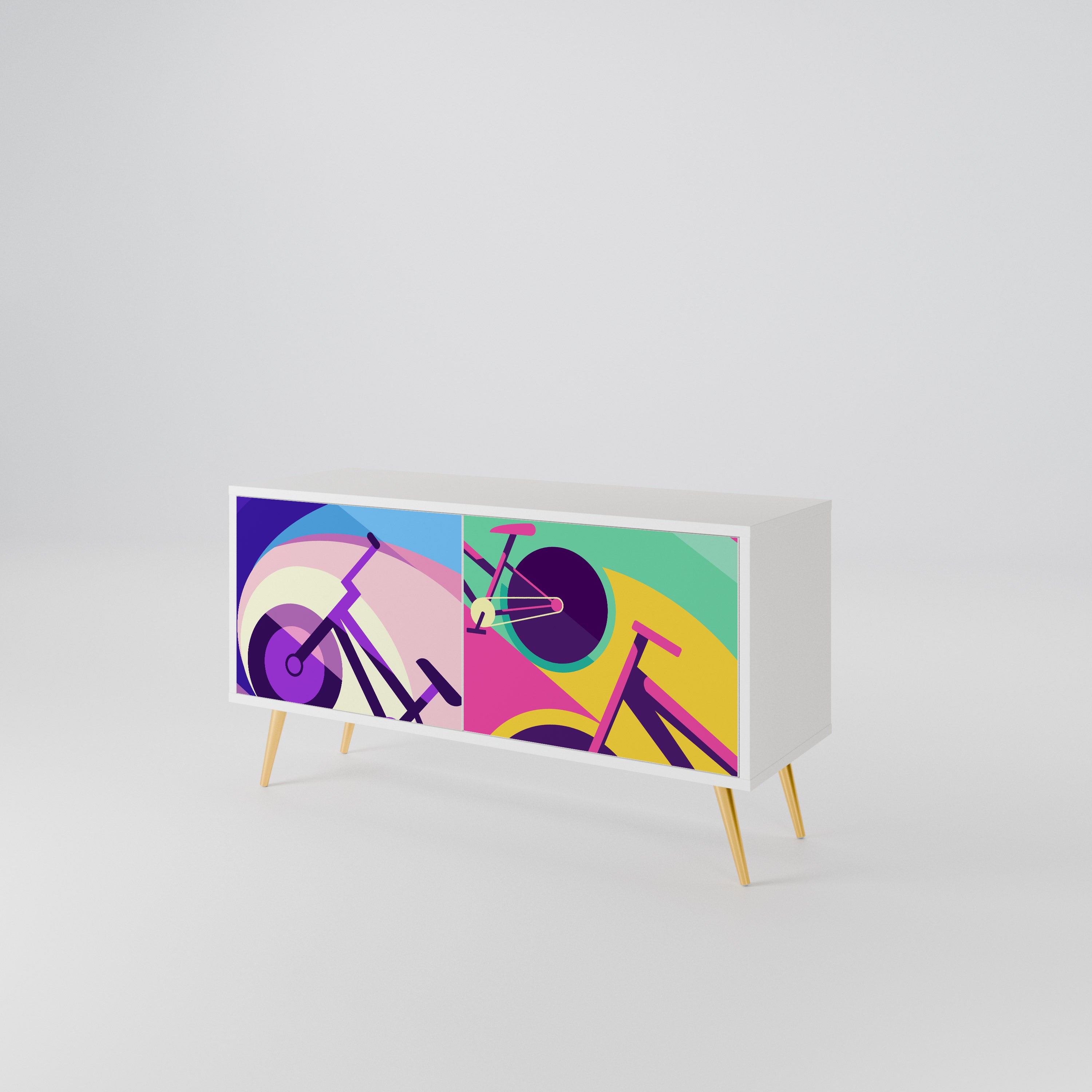 BIKE DREAMS Mueble de TV Compacto de 2 puertas