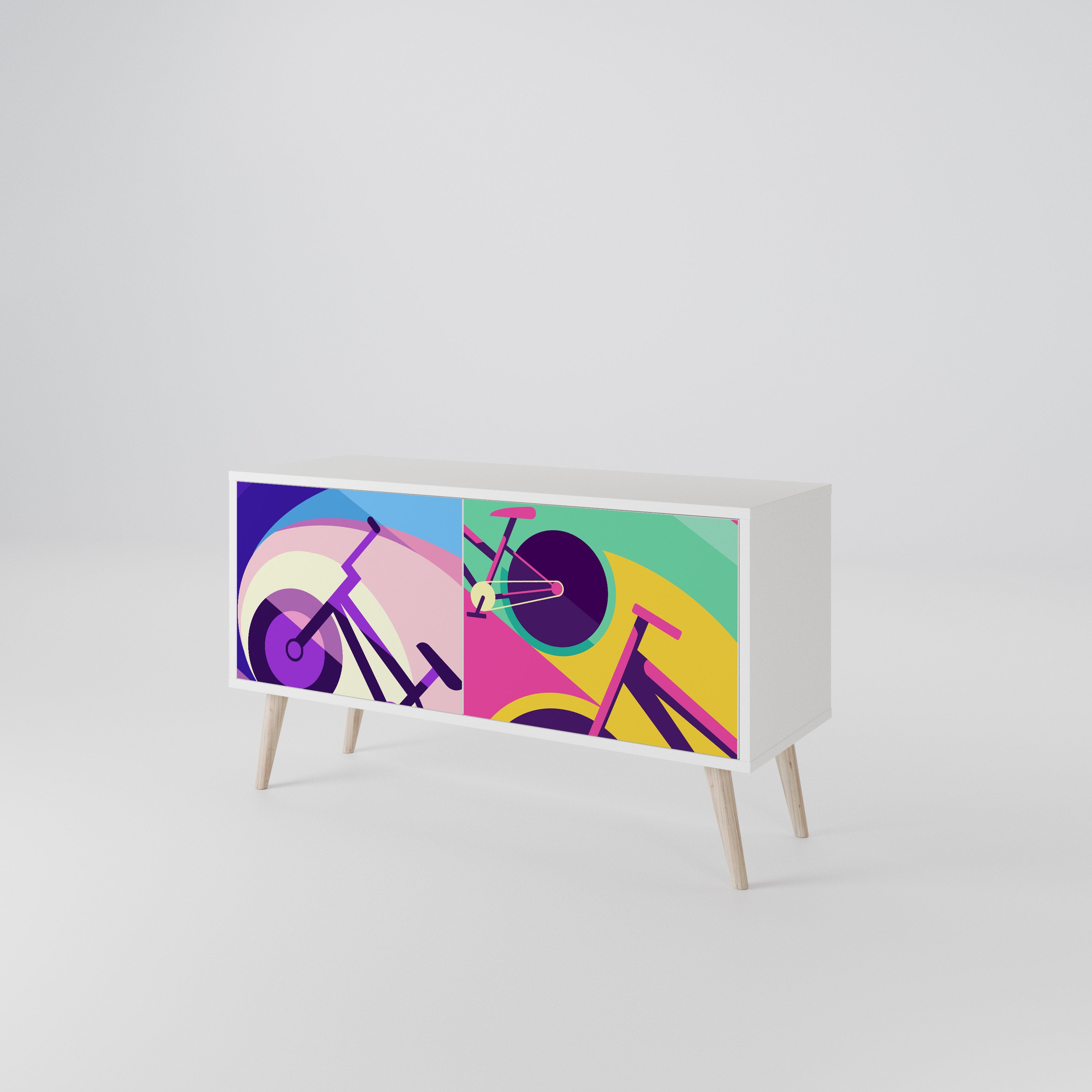 BIKE DREAMS Mueble de TV Compacto de 2 puertas