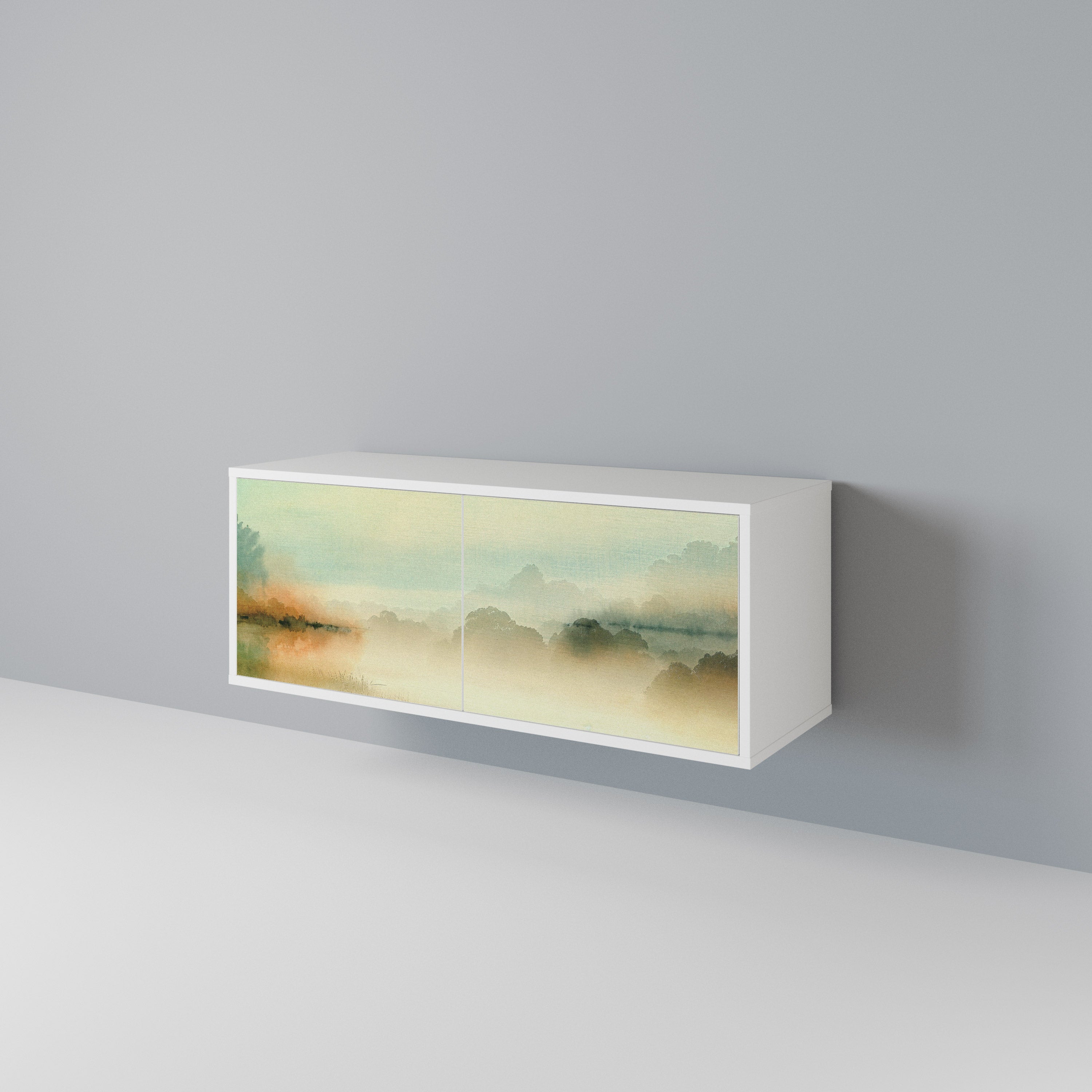 MORNING BY THE LAKE Compact 2-Door TV Cabinet