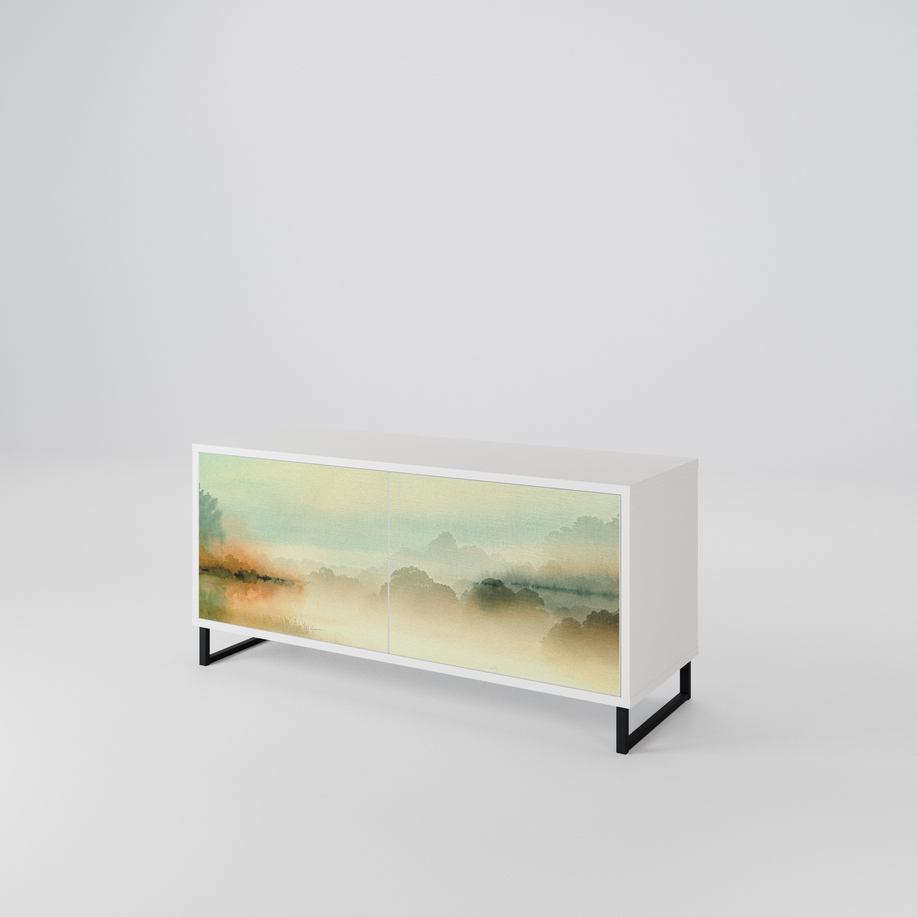 MORNING BY THE LAKE Compact 2-Door TV Cabinet