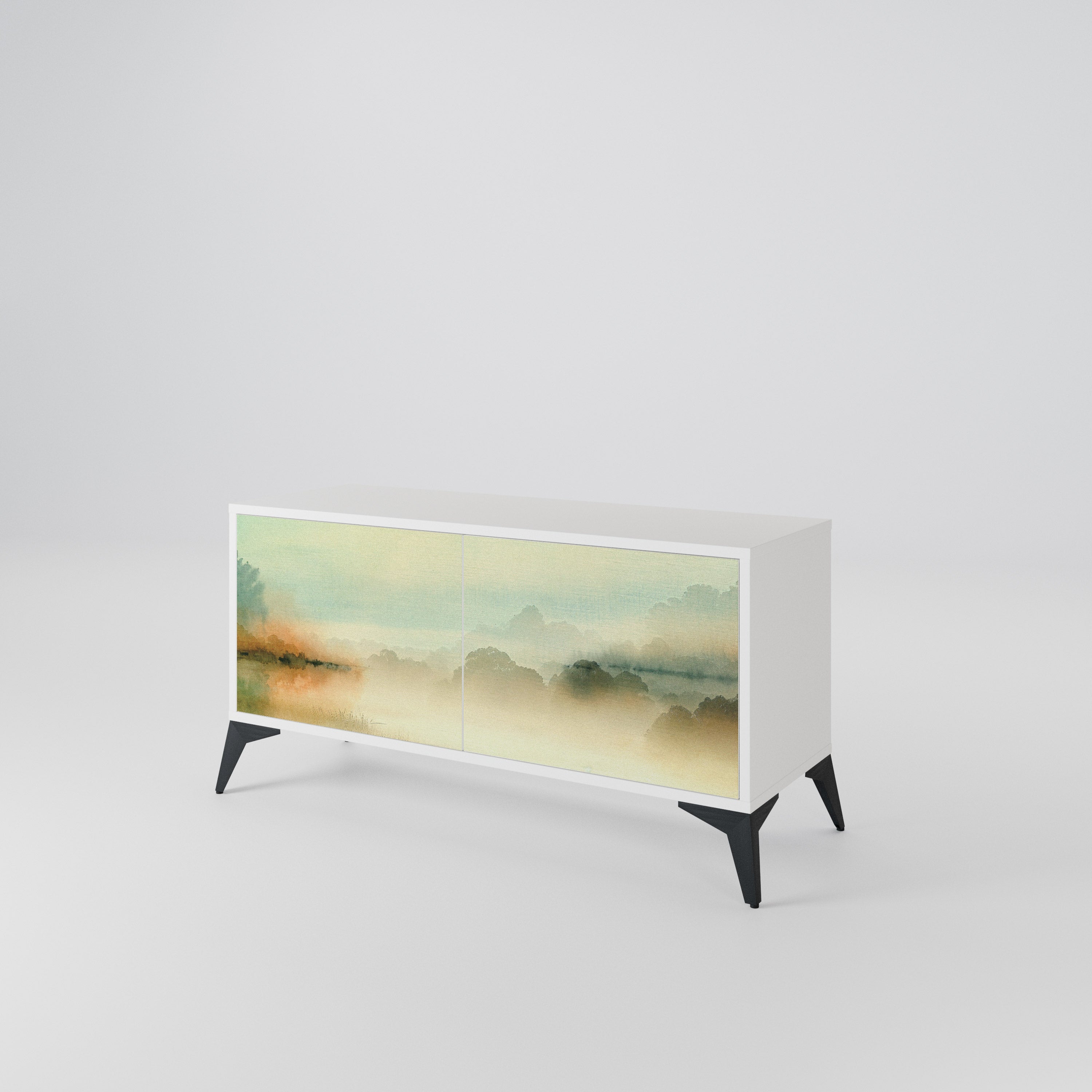 MORNING BY THE LAKE Compact 2-Door TV Cabinet