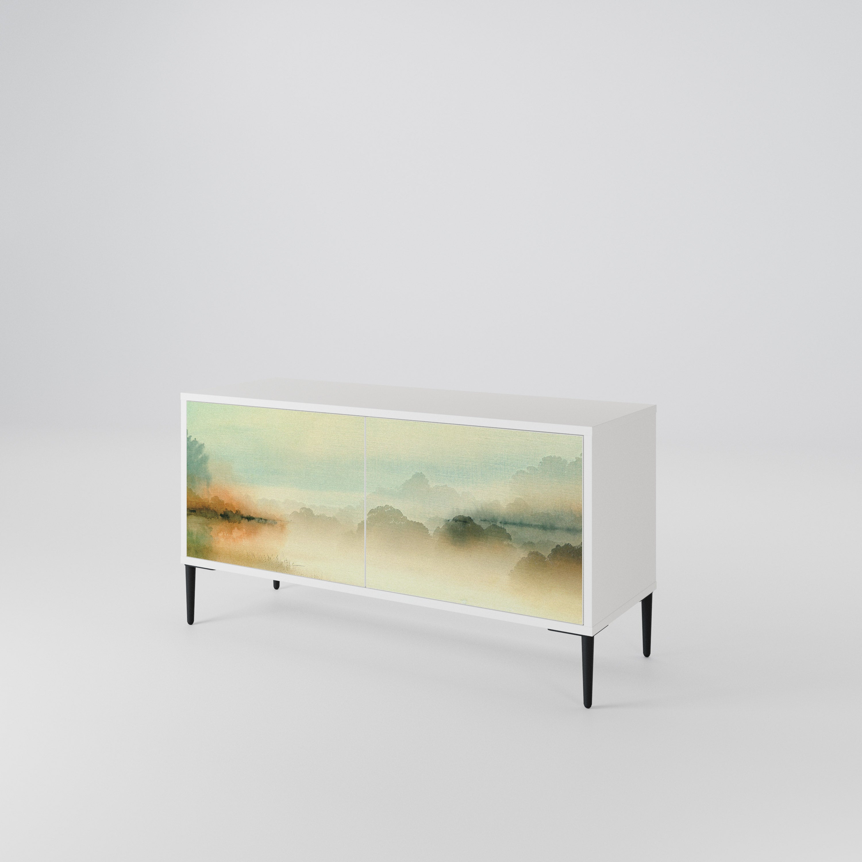 MORNING BY THE LAKE Compact 2-Door TV Cabinet