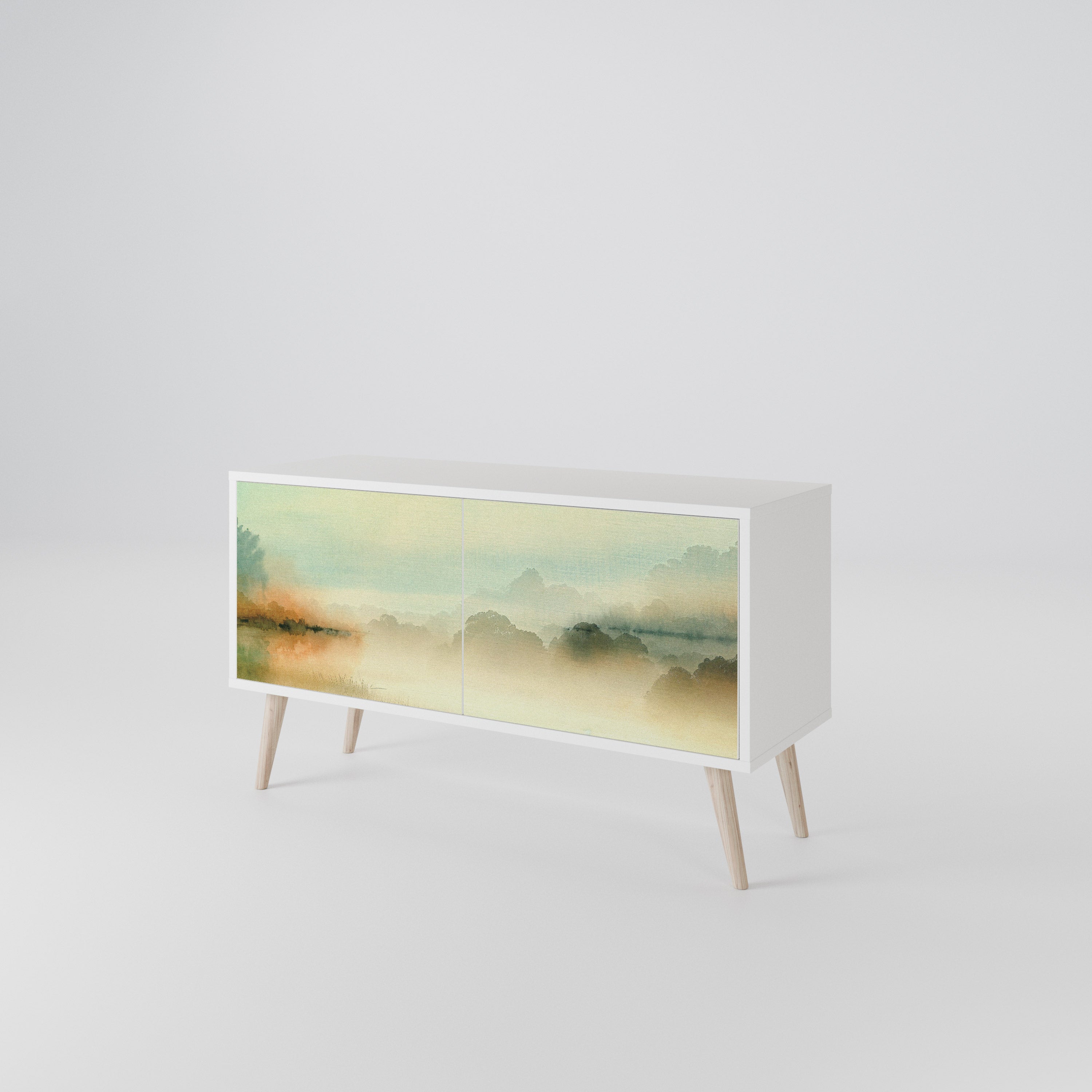 MORNING BY THE LAKE Compact 2-Door TV Cabinet