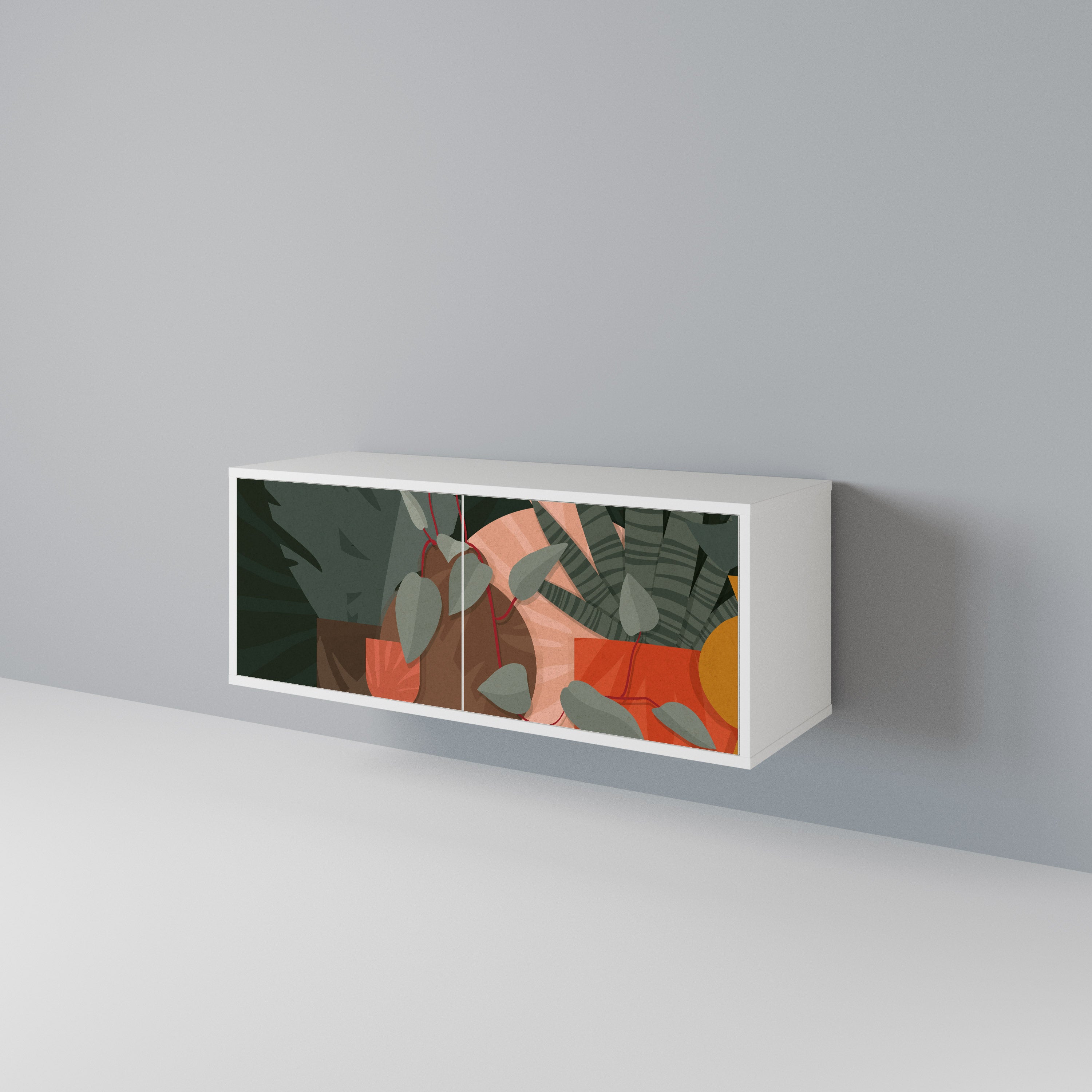 TROPICAL COMPOSITION Mueble de TV Compacto de 2 puertas