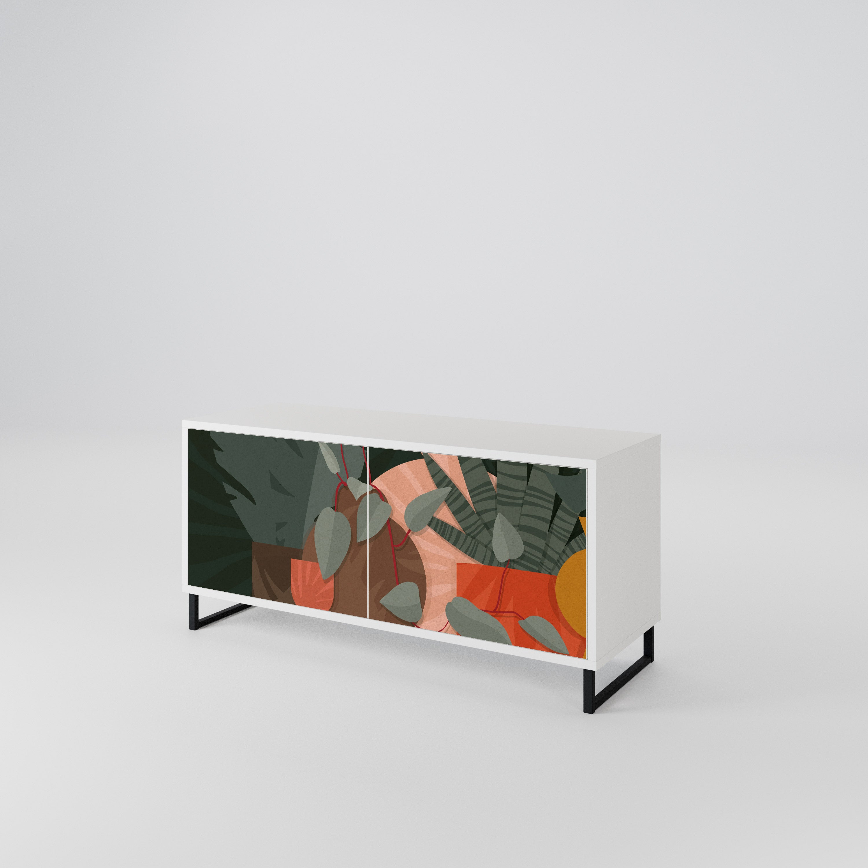 TROPICAL COMPOSITION Mueble de TV Compacto de 2 puertas