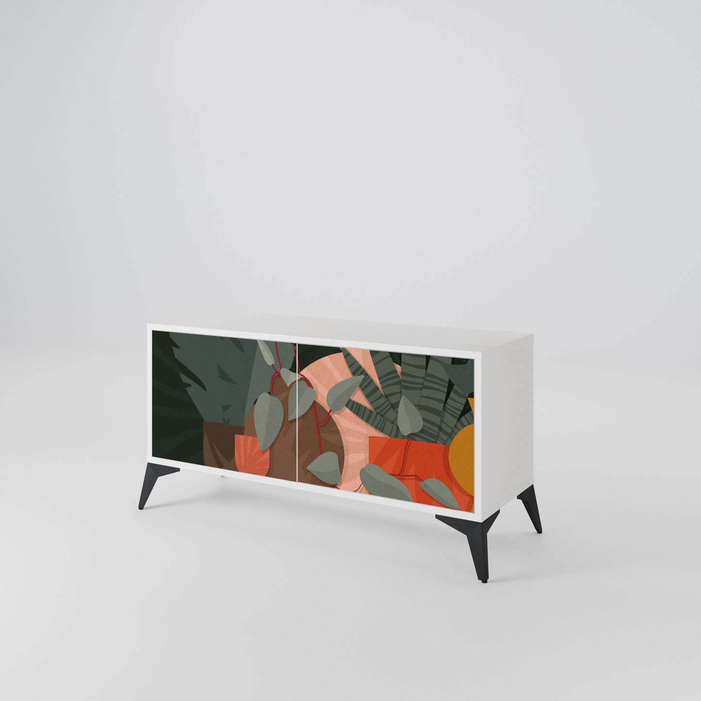 TROPICAL COMPOSITION Mueble de TV Compacto de 2 puertas