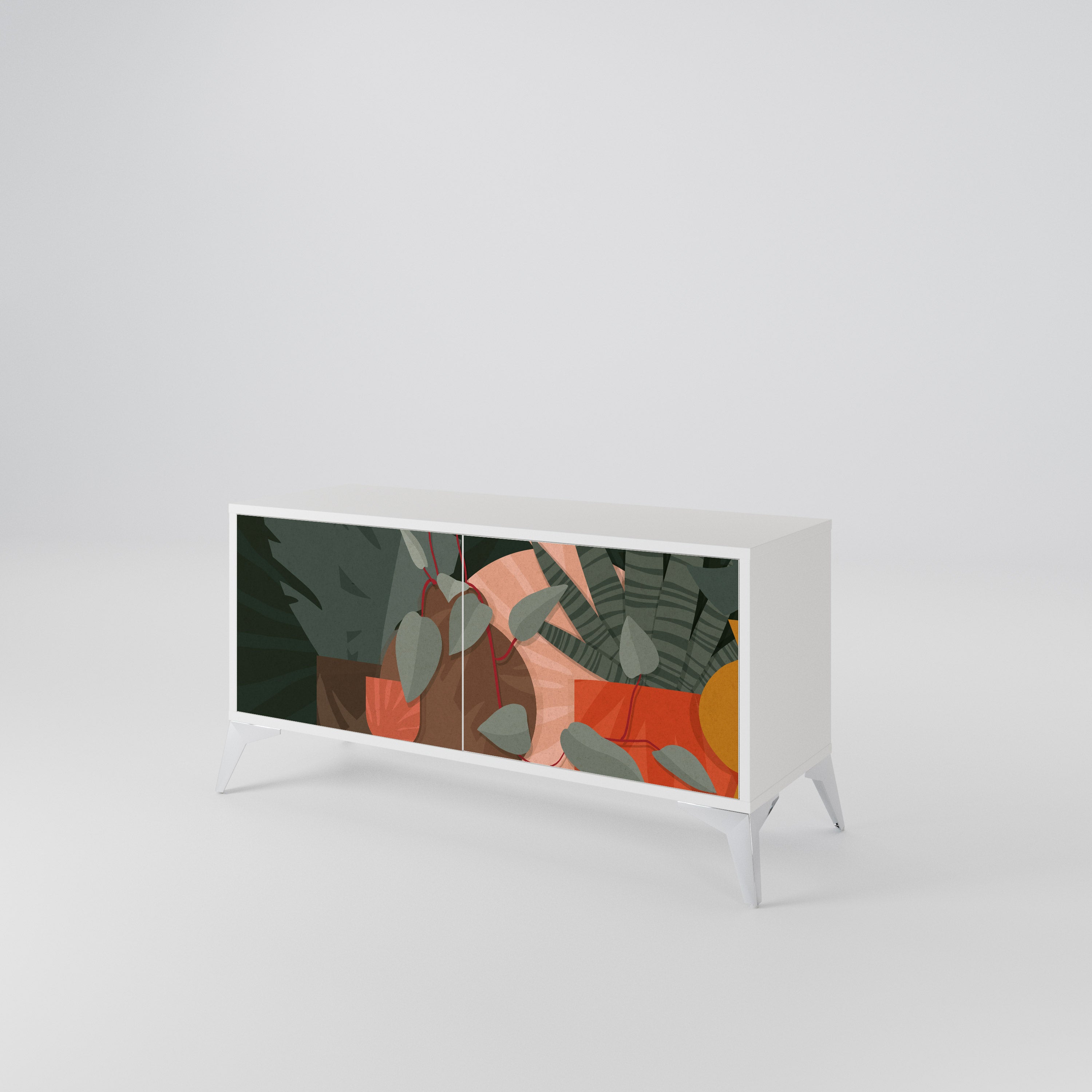 TROPICAL COMPOSITION Mueble de TV Compacto de 2 puertas
