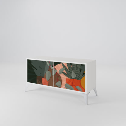 TROPICAL COMPOSITION Mueble de TV Compacto de 2 puertas