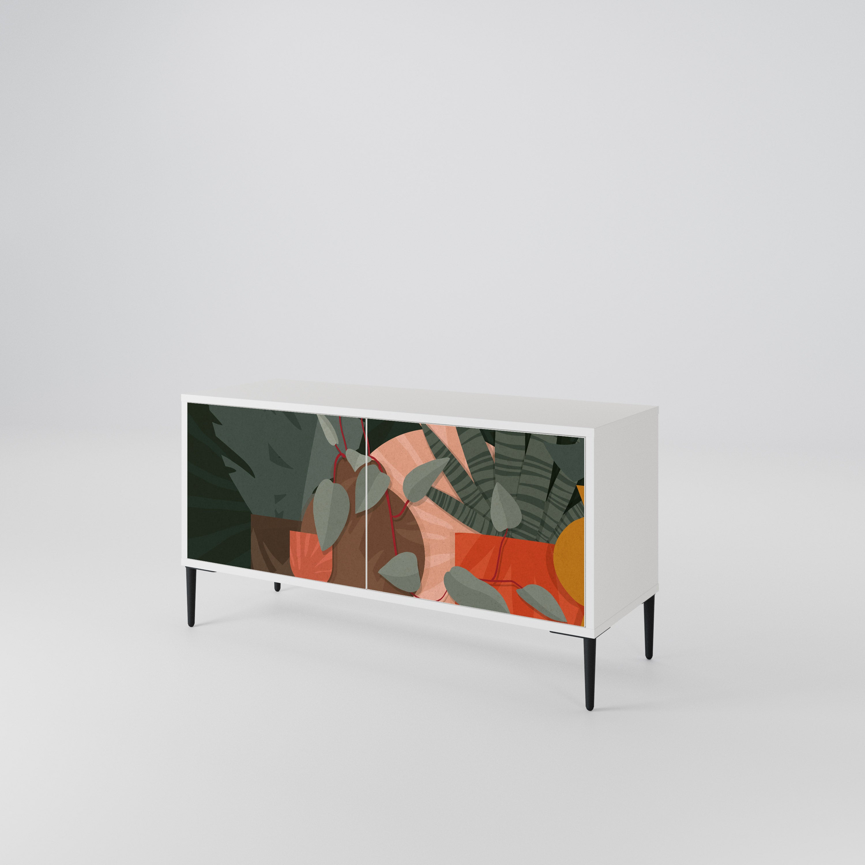 TROPICAL COMPOSITION Mueble de TV Compacto de 2 puertas