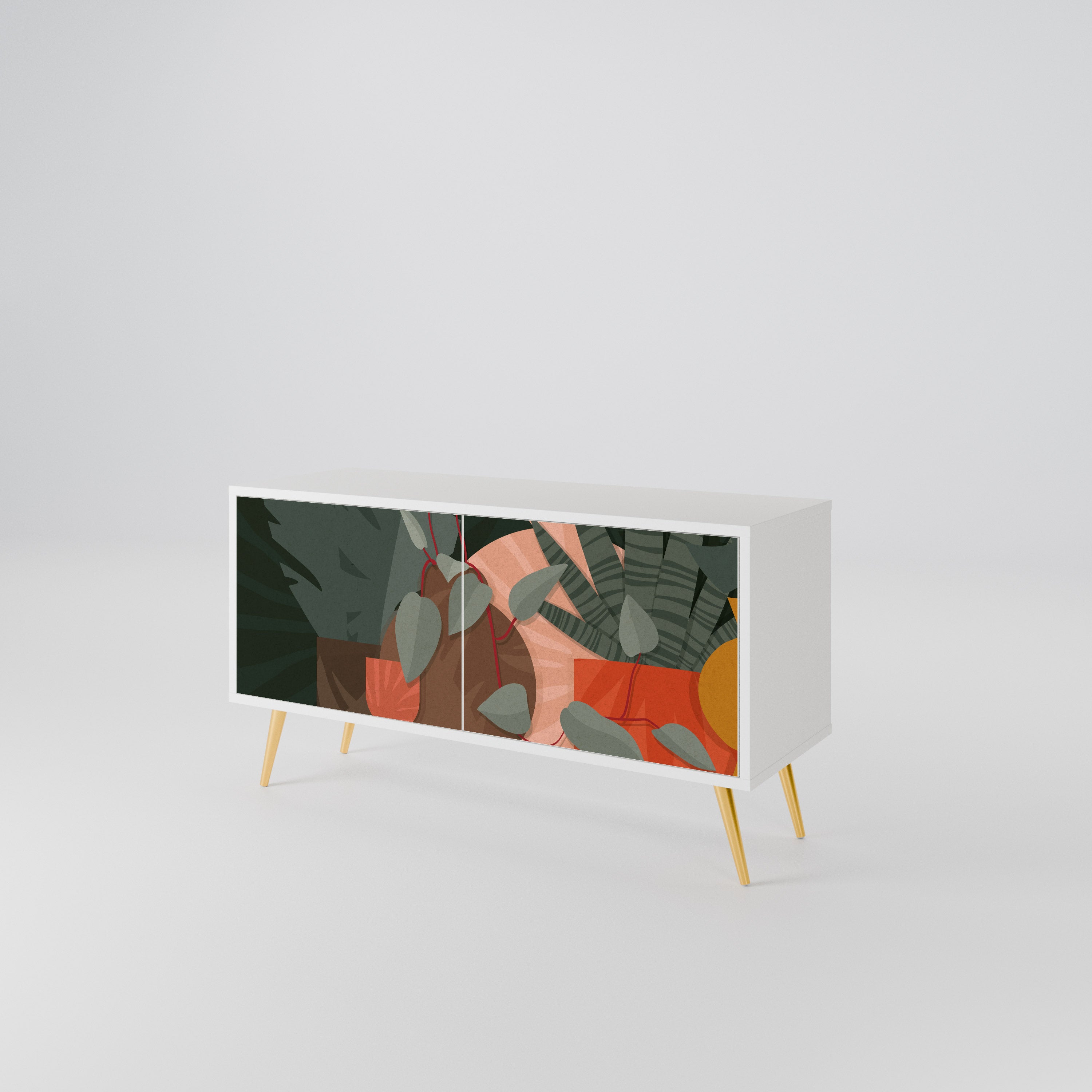 TROPICAL COMPOSITION Mueble de TV Compacto de 2 puertas