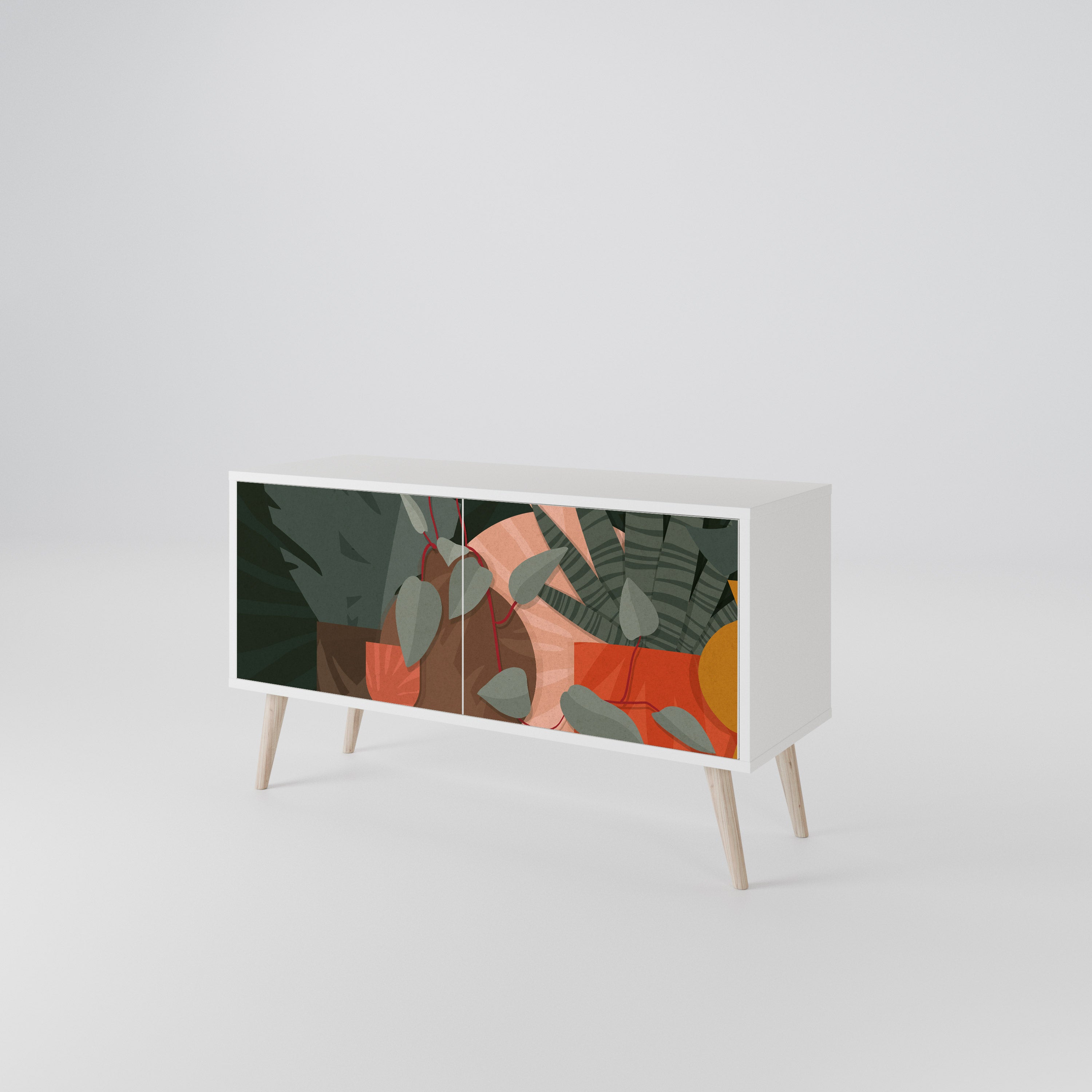 TROPICAL COMPOSITION Mueble de TV Compacto de 2 puertas