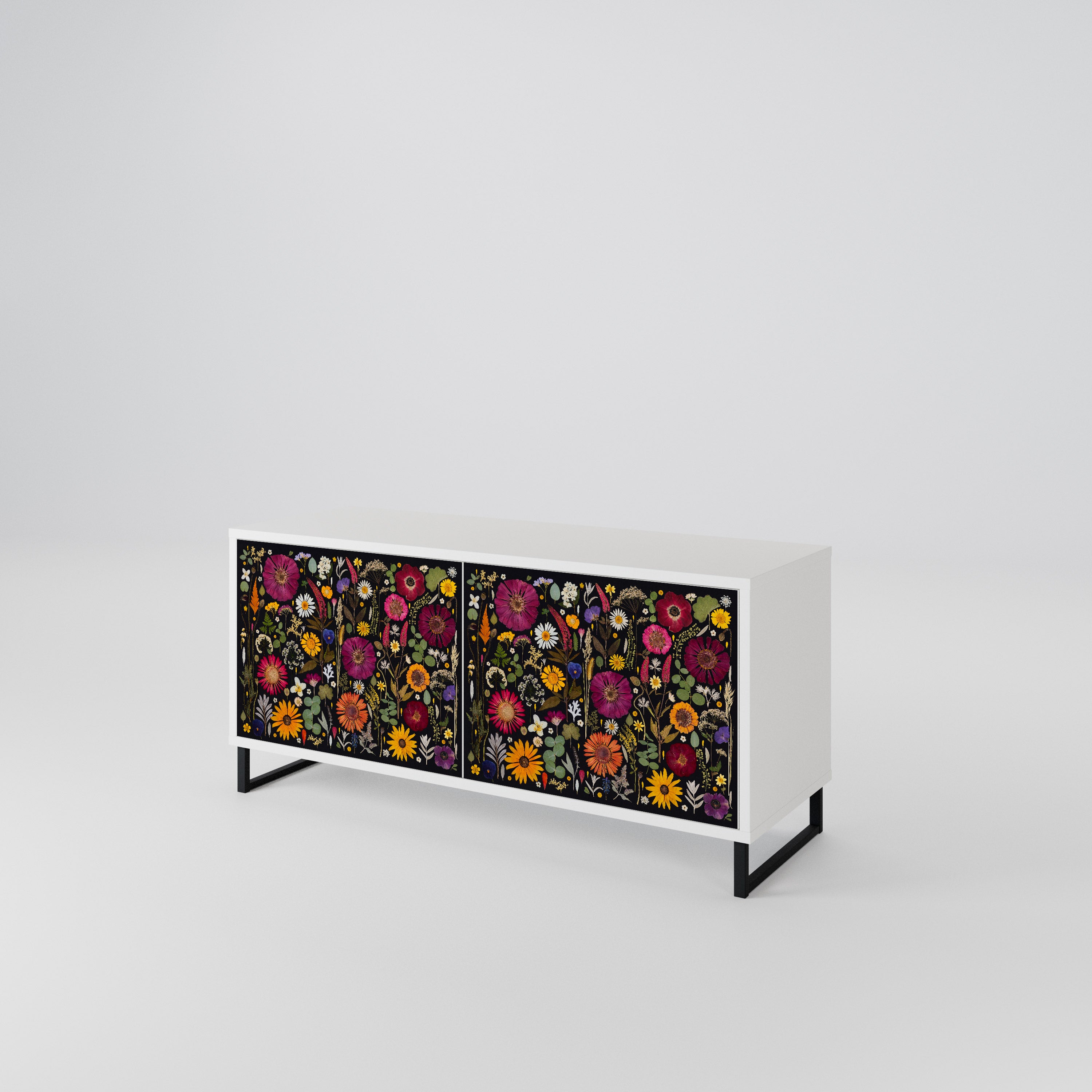MIDNIGHT GARDEN Mueble de TV Compacto de 2 puertas