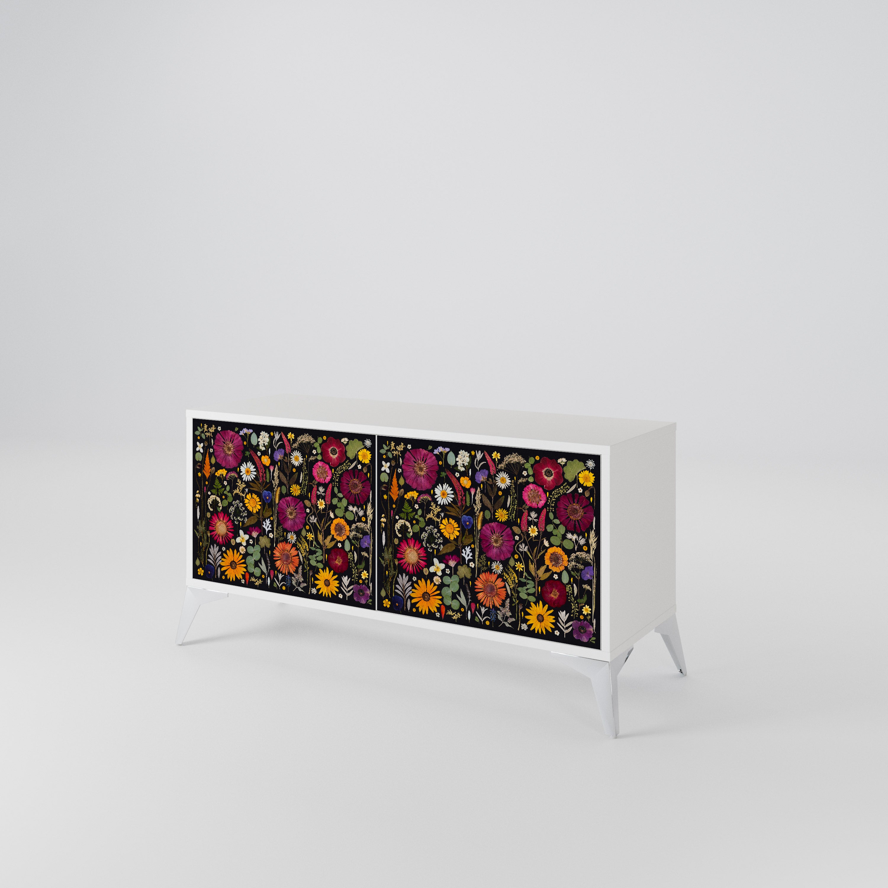 MIDNIGHT GARDEN Mueble de TV Compacto de 2 puertas