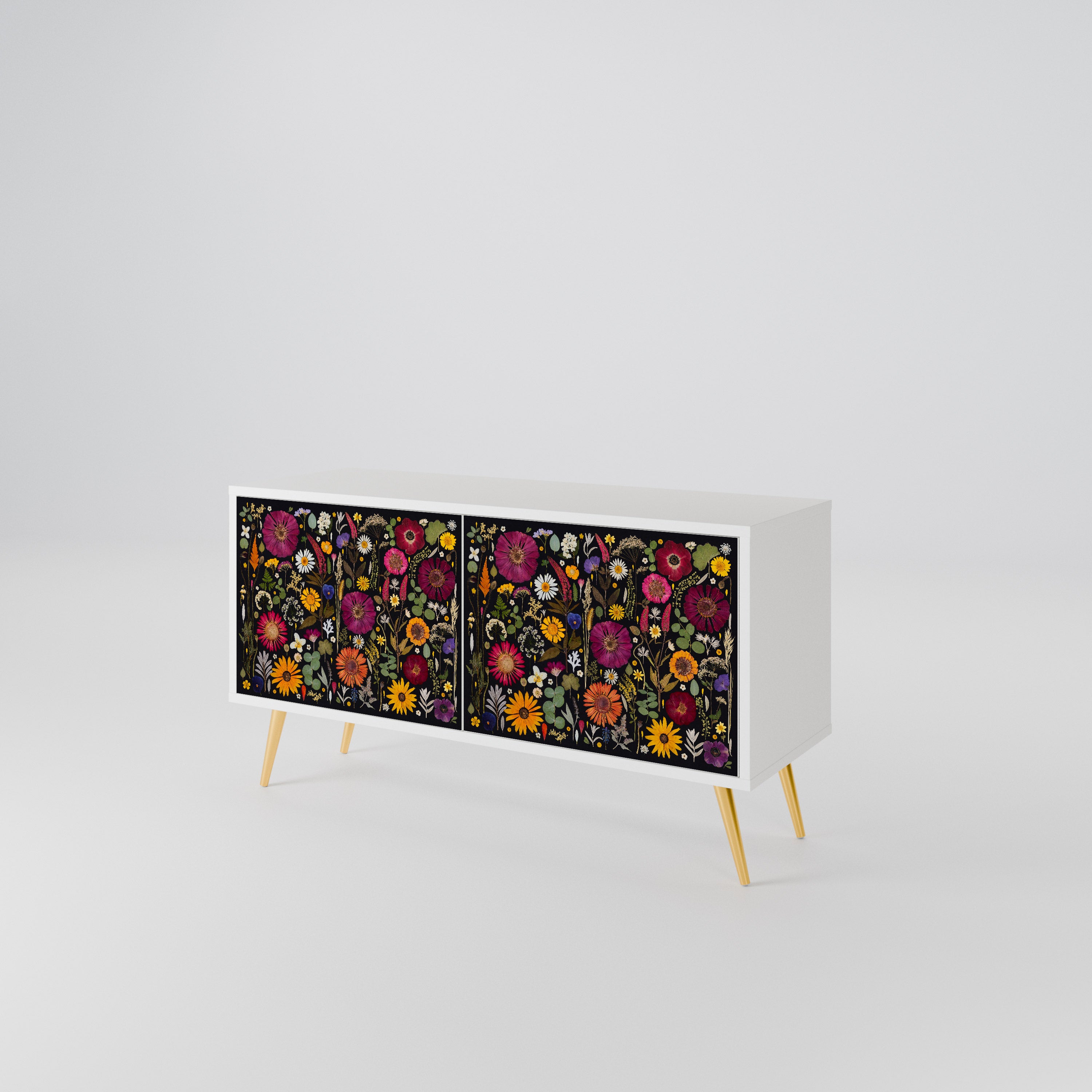 MIDNIGHT GARDEN Mueble de TV Compacto de 2 puertas