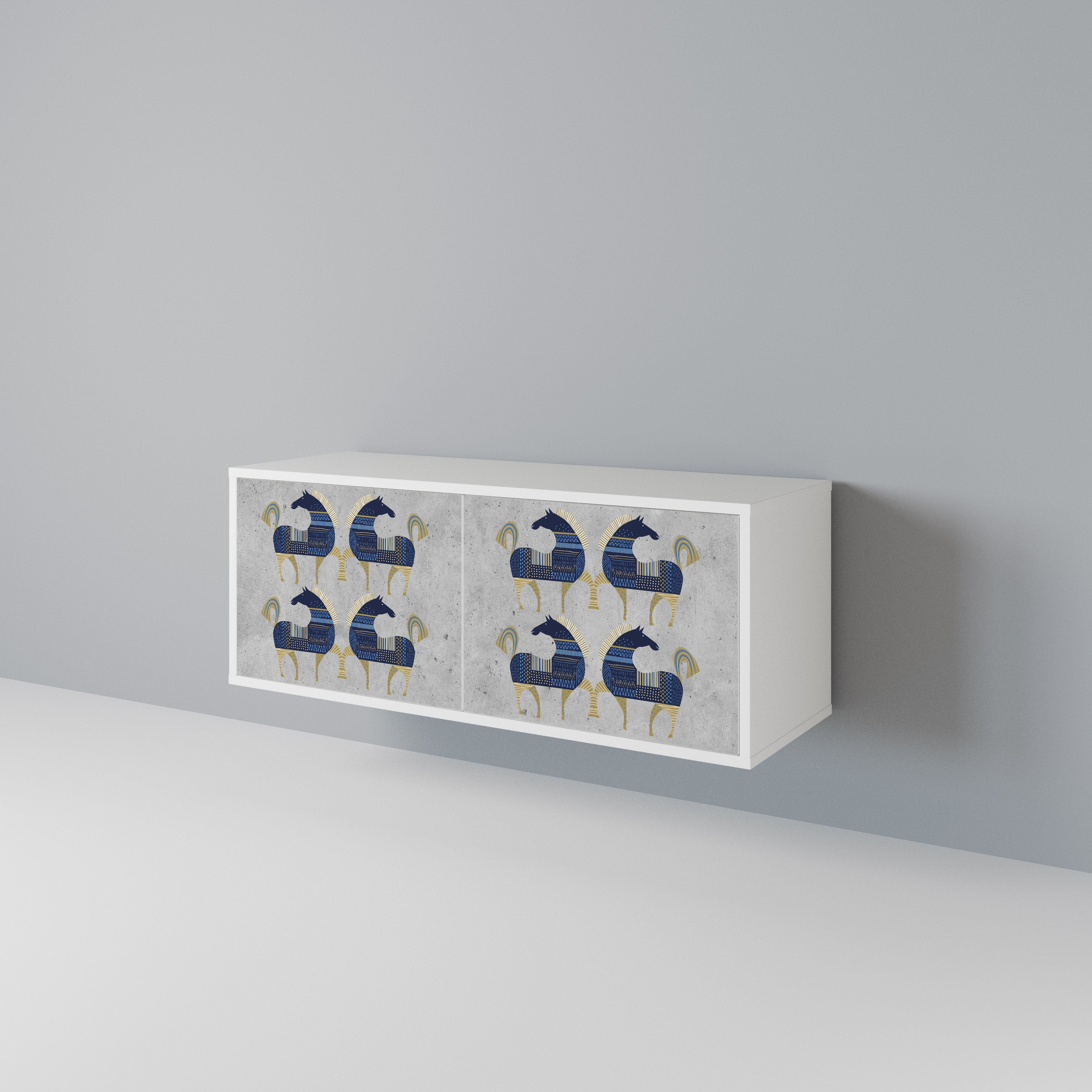 MAJESTIC STEED Mueble de TV Compacto de 2 puertas