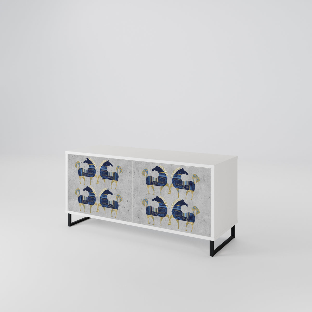 MAJESTIC STEED Mueble de TV Compacto de 2 puertas