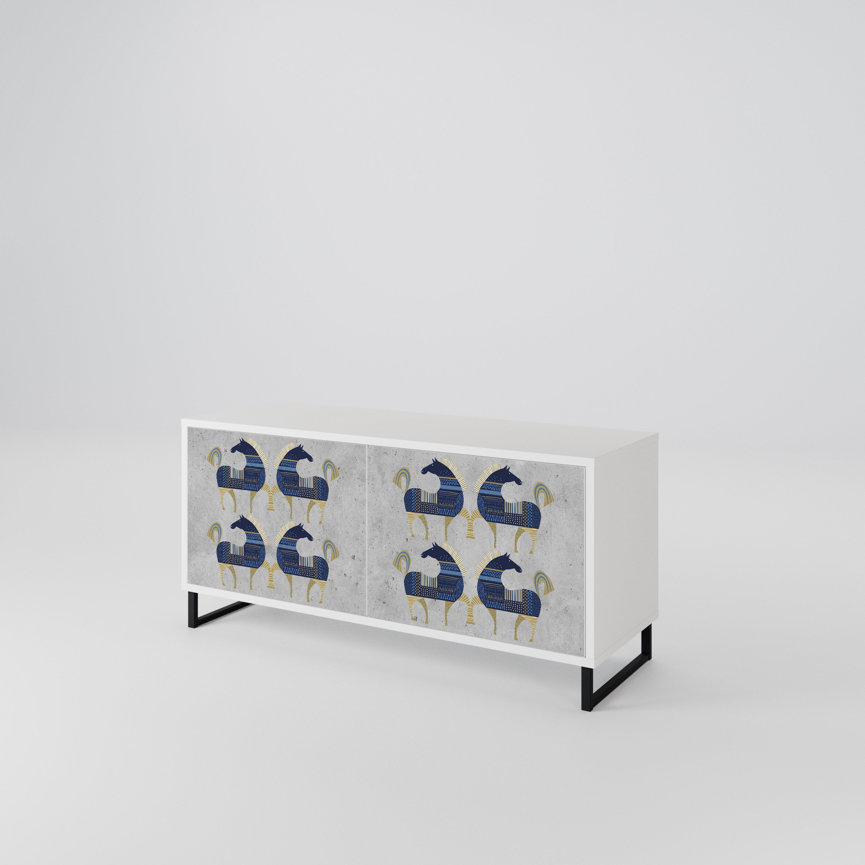 MAJESTIC STEED Mueble de TV Compacto de 2 puertas