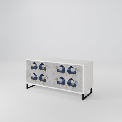MAJESTIC STEED Mueble de TV Compacto de 2 puertas