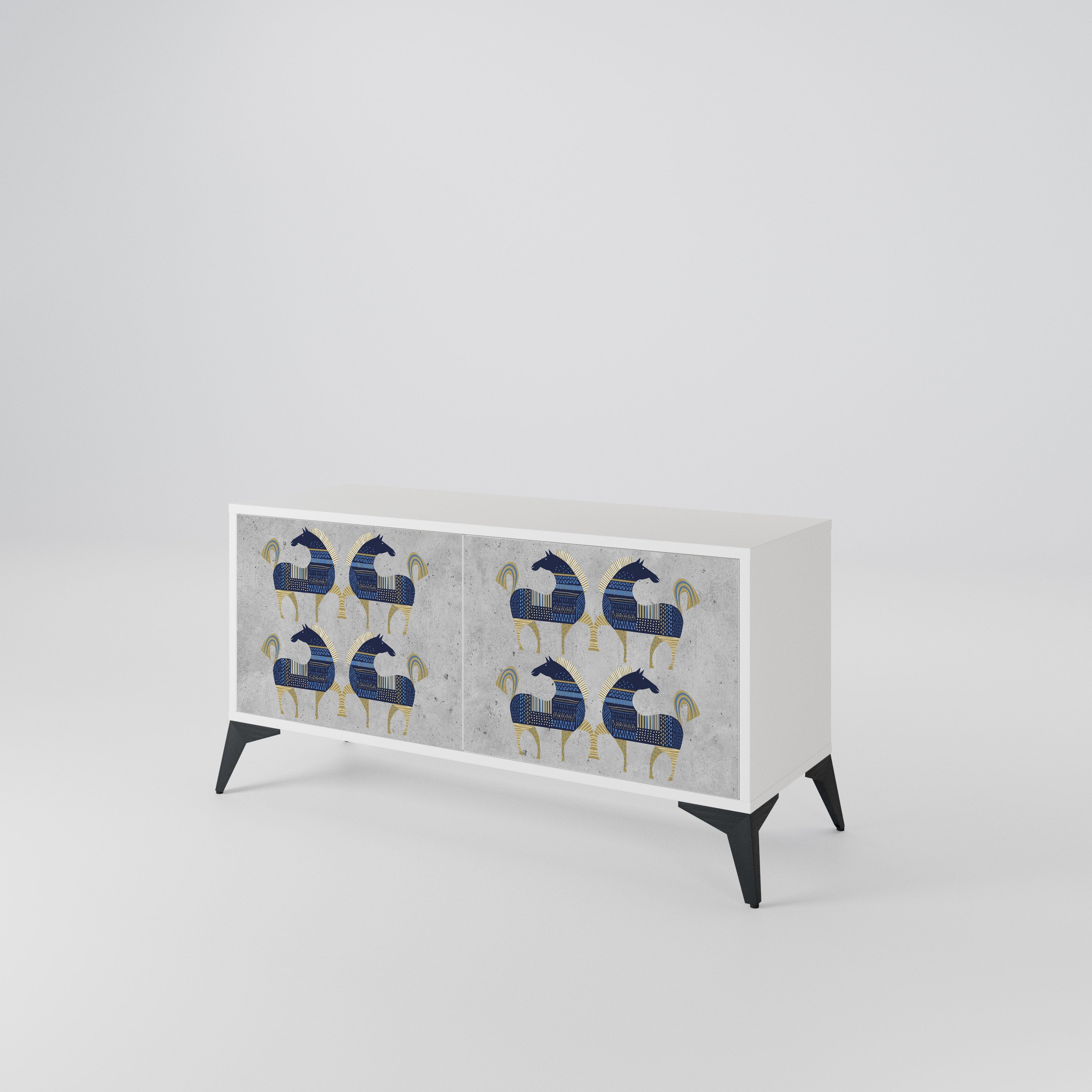 MAJESTIC STEED Mueble de TV Compacto de 2 puertas